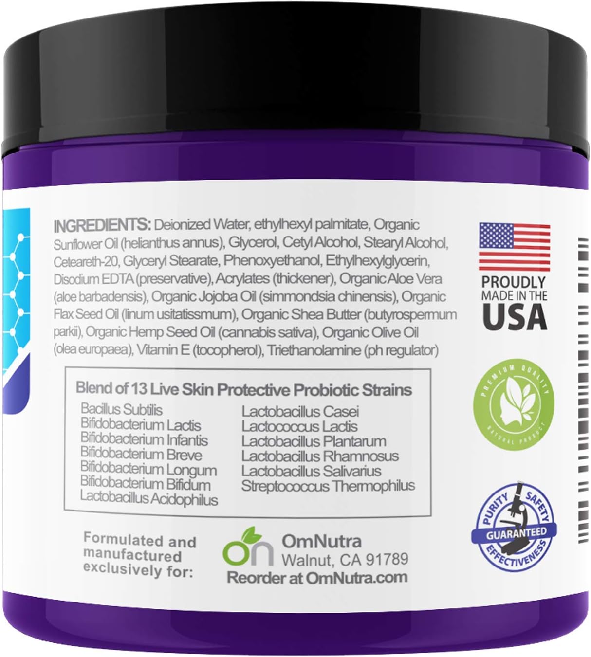 Topical Probiotic Skin Cream - 4OZ Jar 13 Strain Moisturizing Probiotic Lotion Eczema Treatment Psoriasis Treatment for Cystic Acne Probiotic Skin Care Cream Nail Fungus Treatment