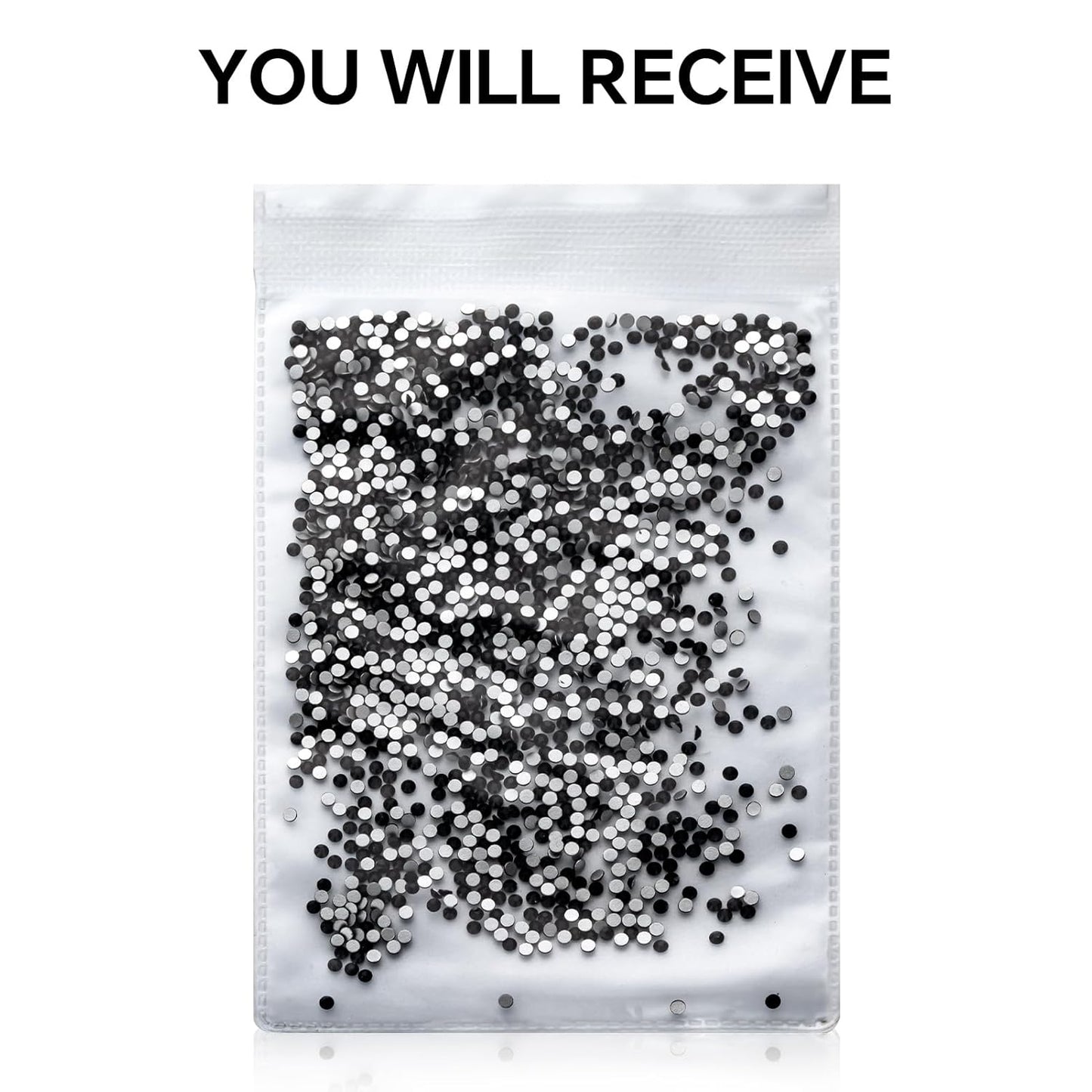 1440Pcs Black Crystal Rhinestones,Glass Flatback Rhinestones Gemstones for Nail Face Makeup Art Crafts Clothes Decoration -(SS3,1.4mm,Black)