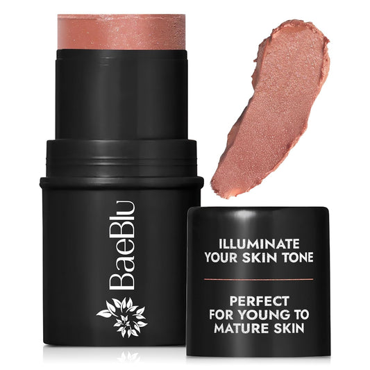 Organic Blush Tube, Sangria - 100% Natural Vegan Cream Blush Sticks, Multi-Use Bronzer, & Highlighter for Lips, Cheeks & Eyes, Buildable Shimmer, Gluten-Free, Paraben-Free, Made in USA