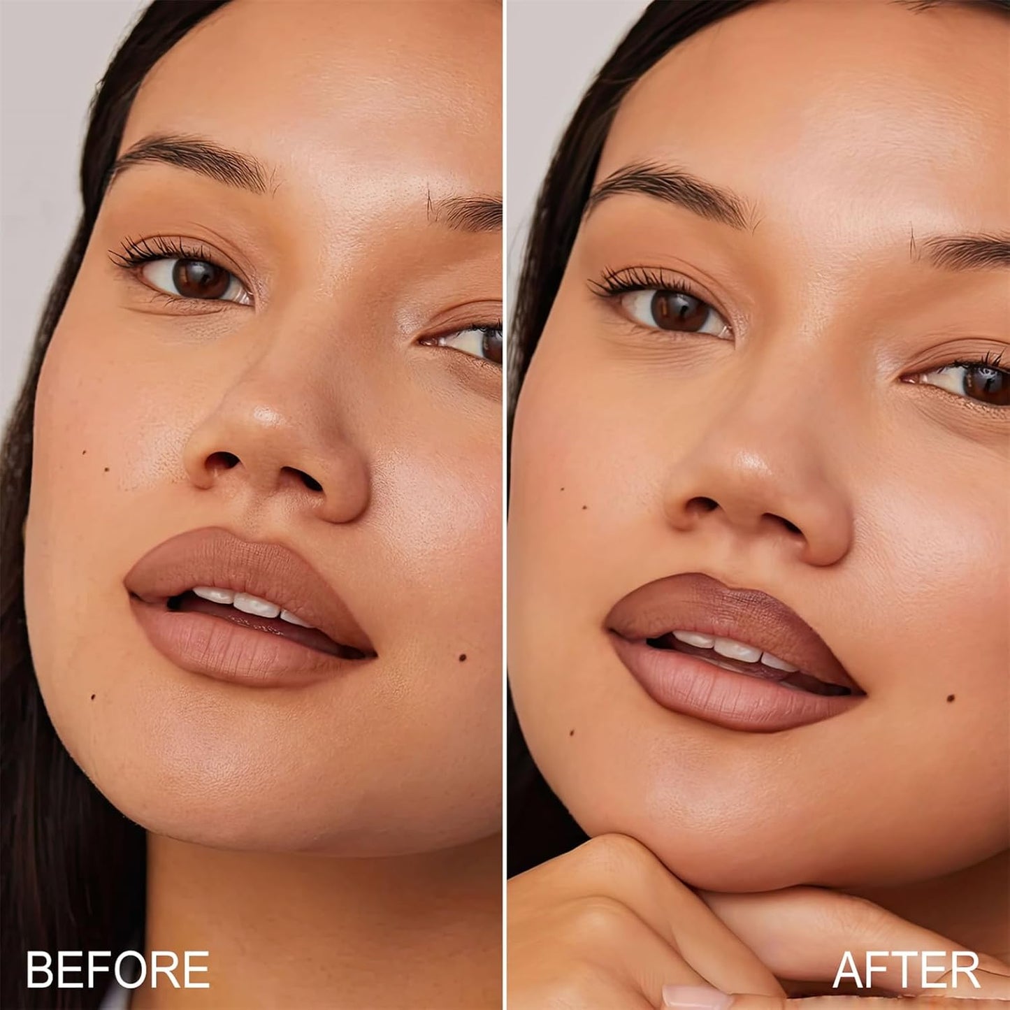 OETUIOW Lip Stain, Lip Liner, Waterproof Moisturizing Long-Lasting, Non-Stick Cup for Women All Skin Types, Cocoa Color