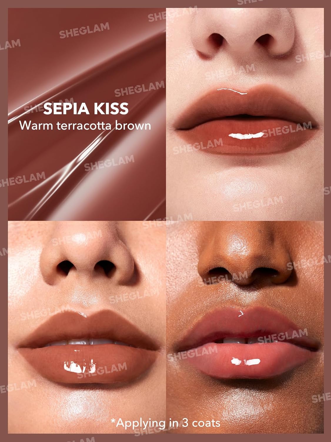 SHEGLAM PoutPerfect Moisturizing Solid Lip Gloss Non Sticky Lipstick with Coconut Oil - Sepia Kiss