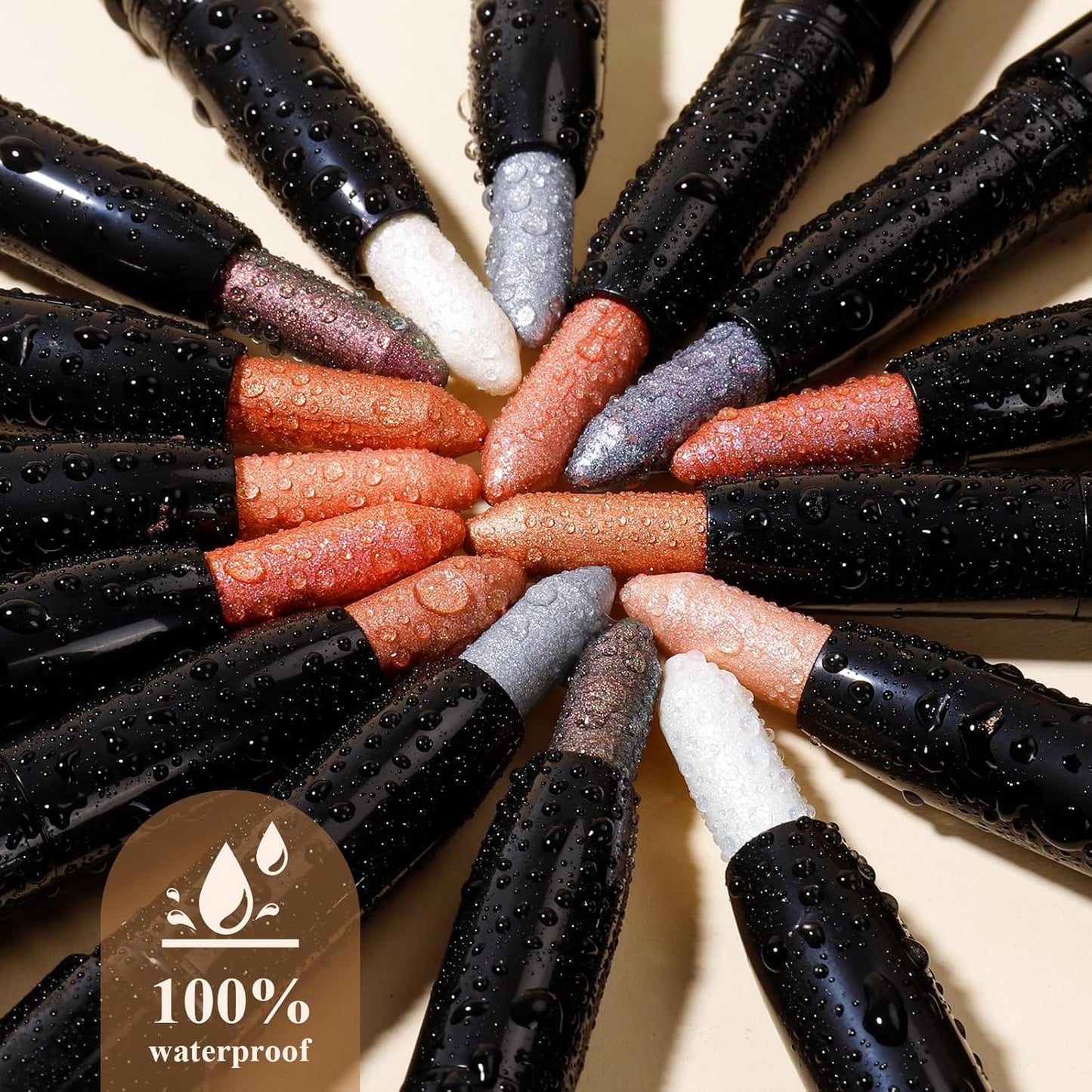 Cream Waterproof Hypoallergenic Eyeshadow Stick, long wear Metallic Glitter Matte Eye Shadow Pencil With Makeup Brush, Eye Brightener, 20 Marble Shimmer