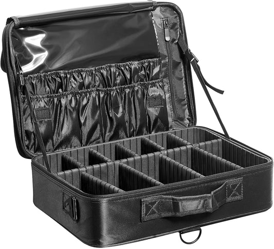 VEVOR Makeup Train Case Professional Makeup Storage Organizer Box Make Up Carrier for Women and Girls