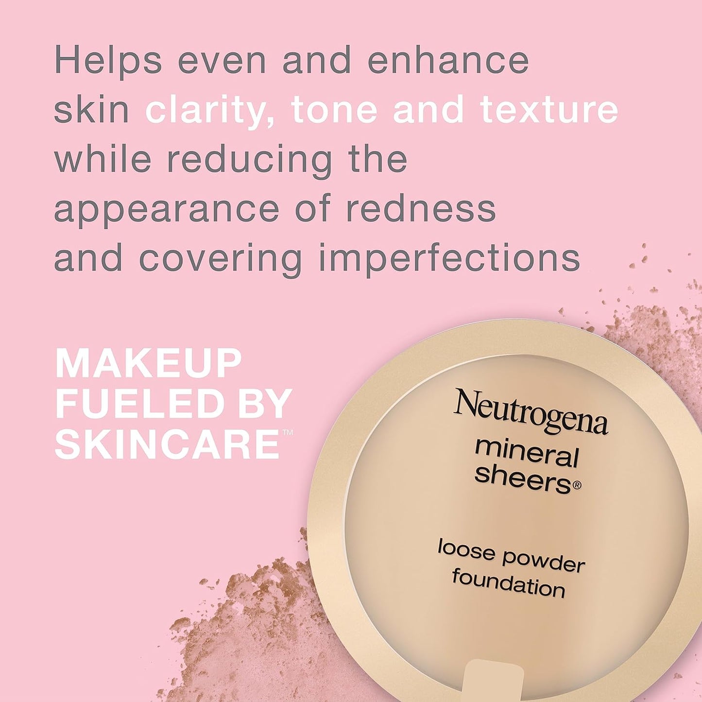 Neutrogena Mineral Sheers Loose Powder Makeup Foundation, Lightweight Face Makeup, Sheer to Medium Buildable Coverage, Sensitive Skin Foundation with Vitamins A, C, & E, Natural Ivory 20, .19 oz
