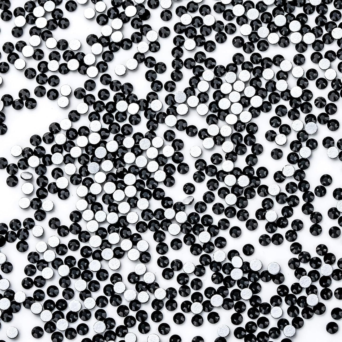 1440Pcs Black Crystal Rhinestones,Glass Flatback Rhinestones Gemstones Mini for Nail Face Makeup Art Crafts Clothes Decoration - (SS8,2.4mm,Black)