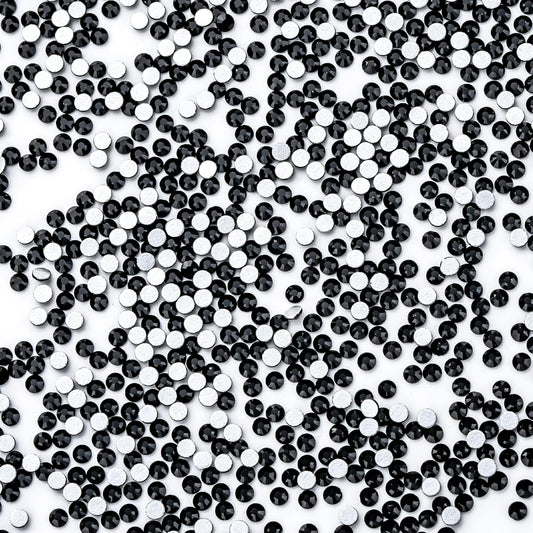 1440Pcs Black Crystal Rhinestones,Glass Flatback Rhinestones Gemstones Small for Nail Face Makeup Art Crafts Clothes Decoration -(SS10,2.8mm,Black)