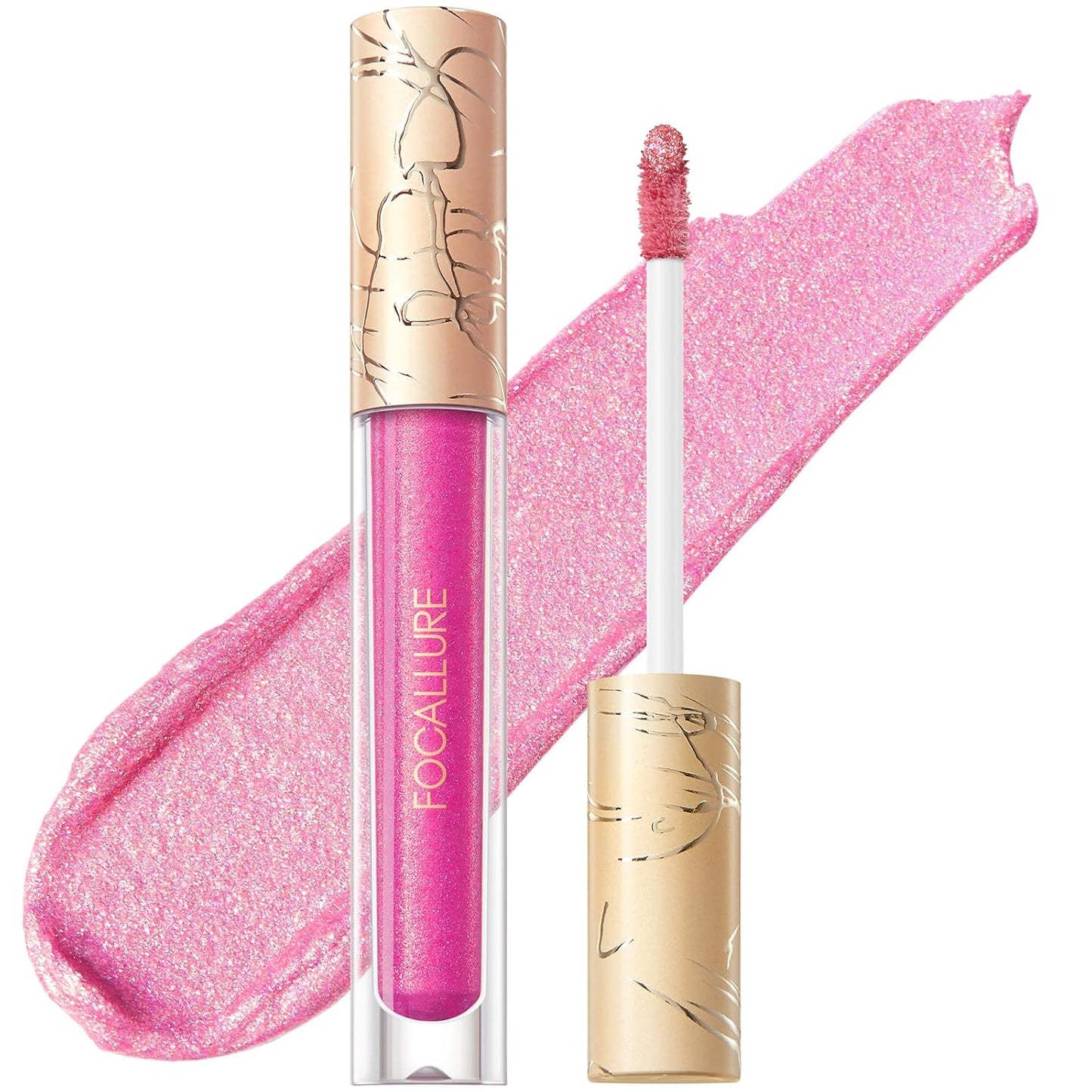 FOCALLURE Metallic Liquid Lipstick,Non Stick Cup Lip Gloss,High Impact Lip Color with Transfer-proof Wear,Long Lasting & Waterproof Lipstick Makeup for Women,Metal Barbie