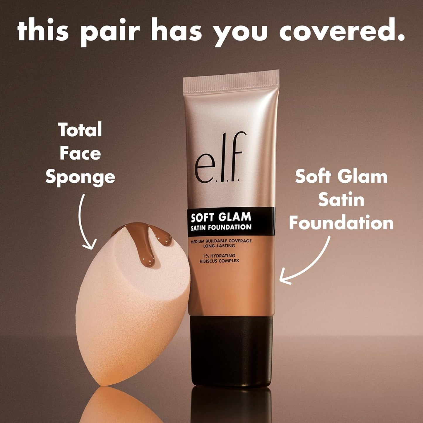 e.l.f. Soft Glam Foundation, Medium Coverage, Long-Lasting & Buildable Foundation For A Smooth, Satin Finish, Vegan & Cruelty-Free, 32 Medium Neutral