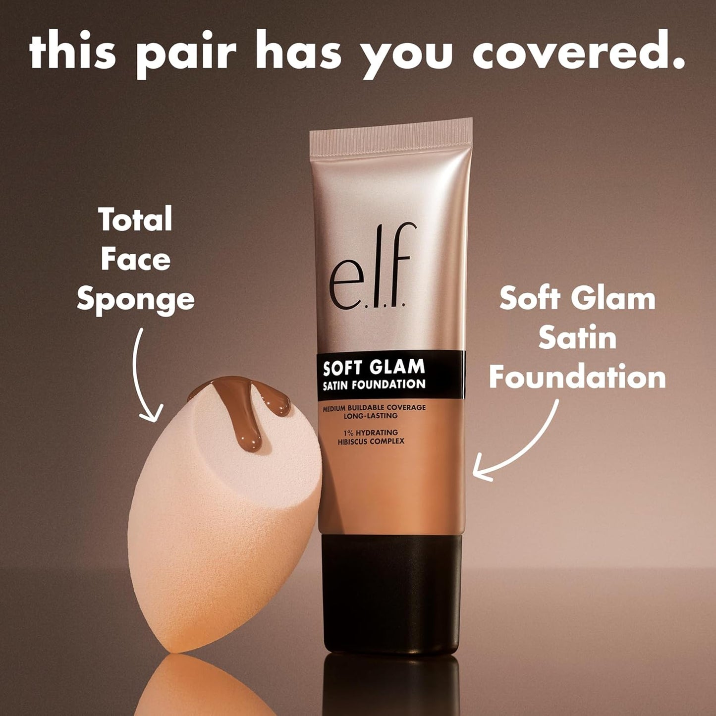 e.l.f. Soft Glam Foundation, Medium Coverage, Long-Lasting & Buildable Foundation For A Smooth, Satin Finish, Vegan & Cruelty-Free, 64 Rich Neutral
