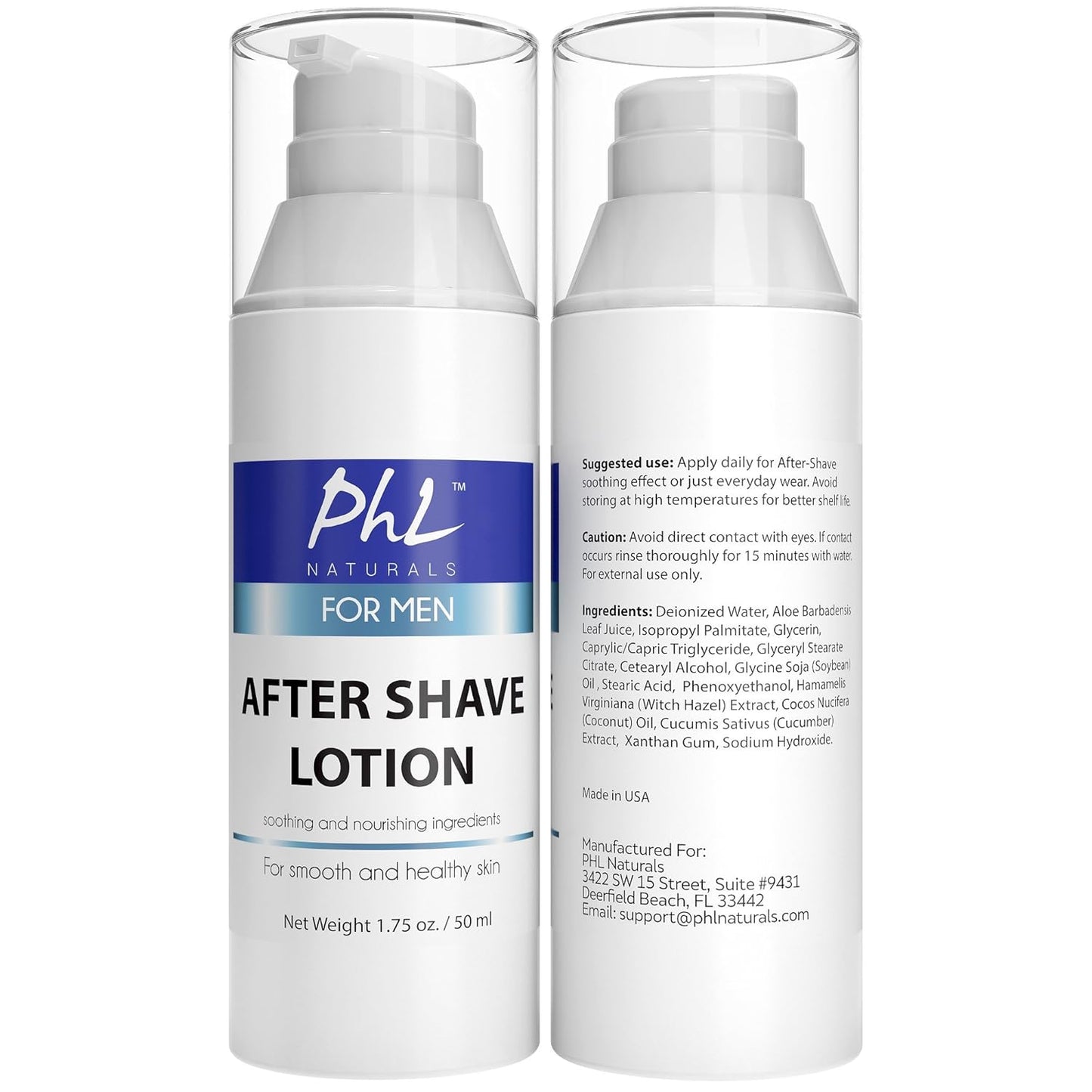 Unscented Aftershave for Men – Fragrance-Free, Alcohol-Free After Shave Lotion for Sensitive Skin – Soothes, Prevents Razor Burn, Moisturizes – 1.75 oz