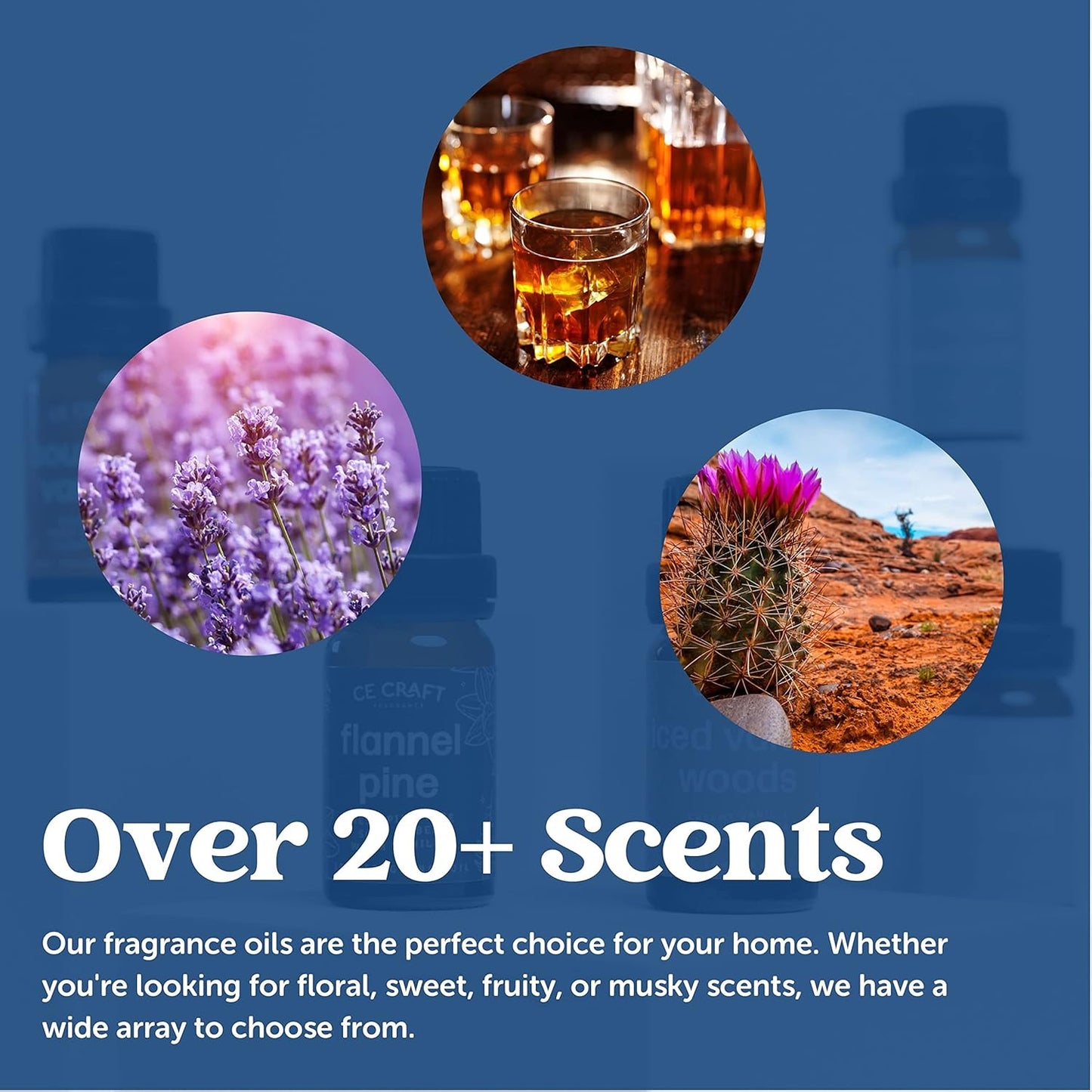 CANDECraftCo Premium Fragrance Oil – Diffuser Oils Fragrances Scented for Home, Candle Soap Making Supplies, Aromatherapy Blends for House (0.34 Fl Oz) (2-Pack, Teakwood & Mahogany)