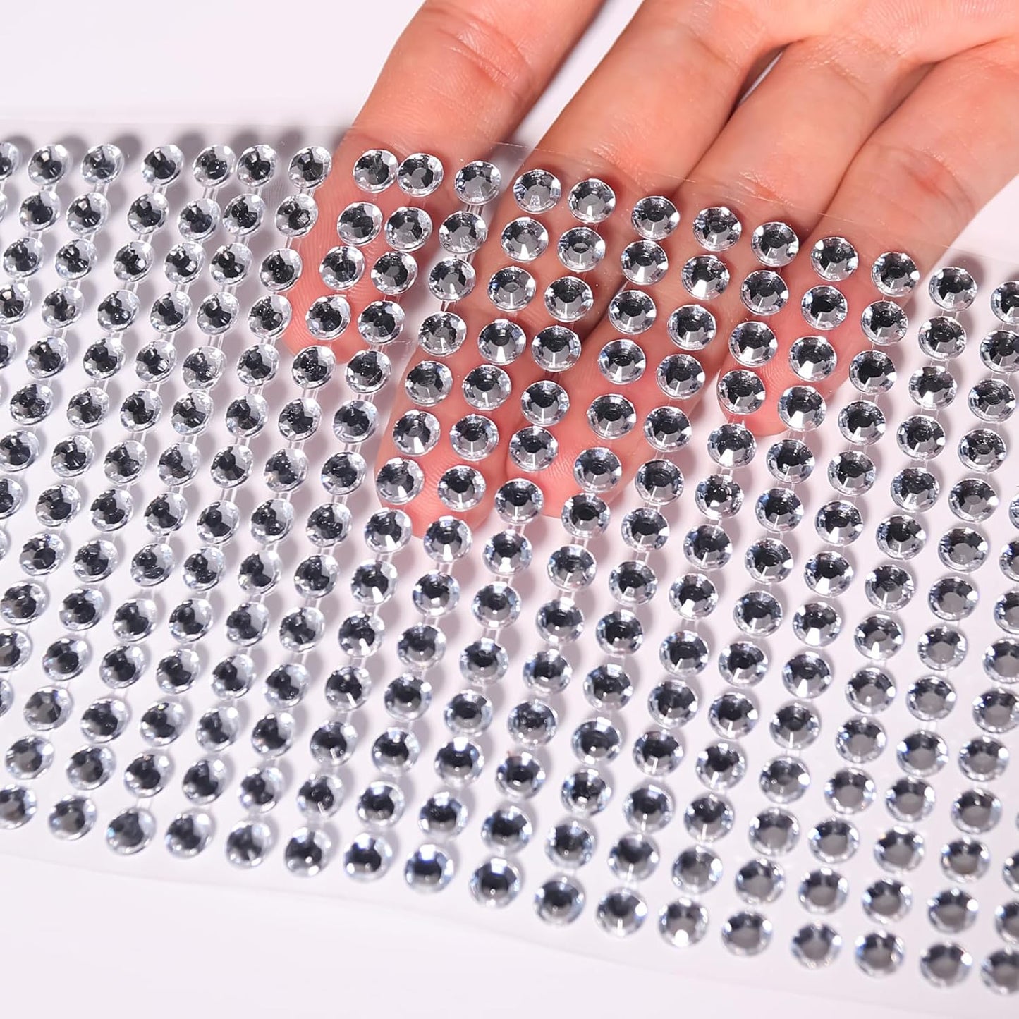 3555 Pieces Face Gem Stickers Self Adhesive Rhinestone Stickers for Crafts 3/4/5/6/8 MM Face Jewels Stickers Diamond Nail Gems Stick on for Face Eye Hair Body Makeup DIY Craft 5 Sizes