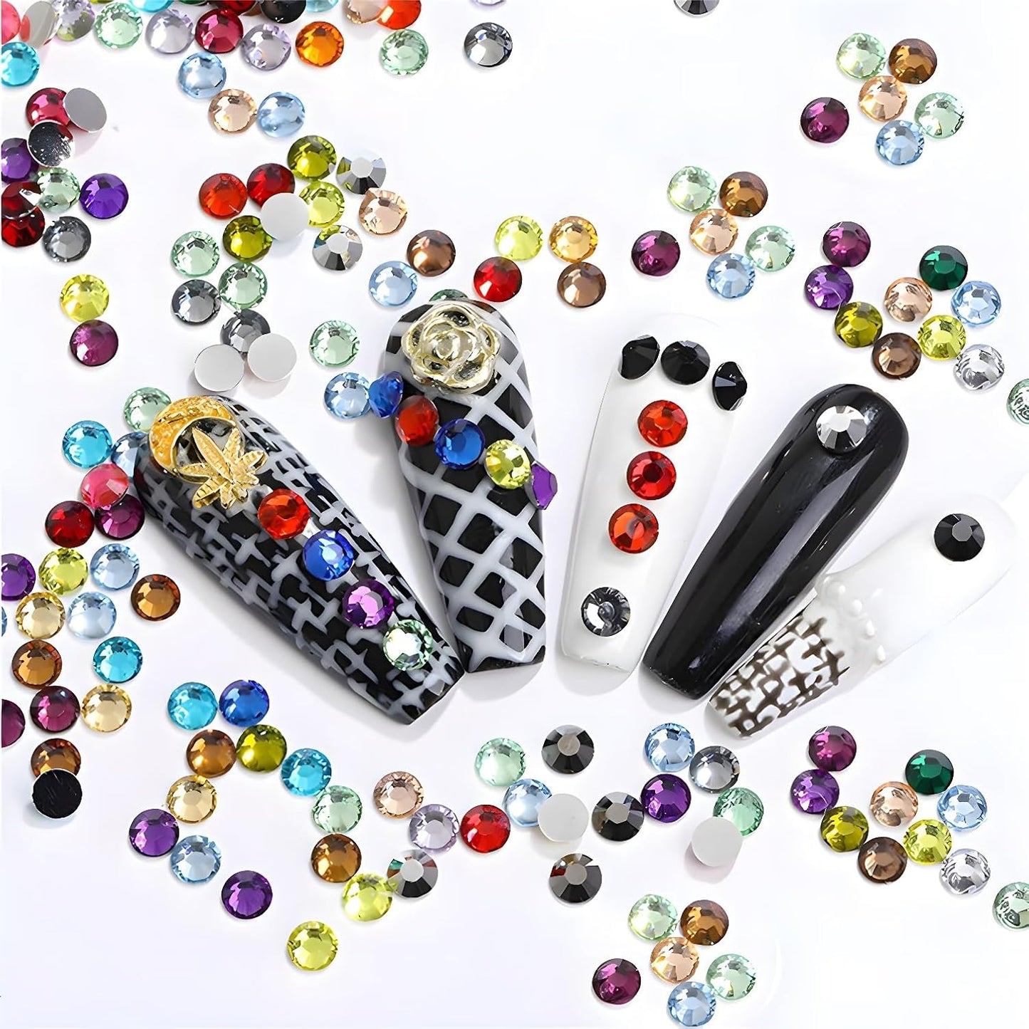 Flatback Rhinestones Round Gems for Nails Art and Crafts 2000Pcs SS16 4mm Glitter Crystals Stone DIY Bags Clothes Shoes (Dark Red)