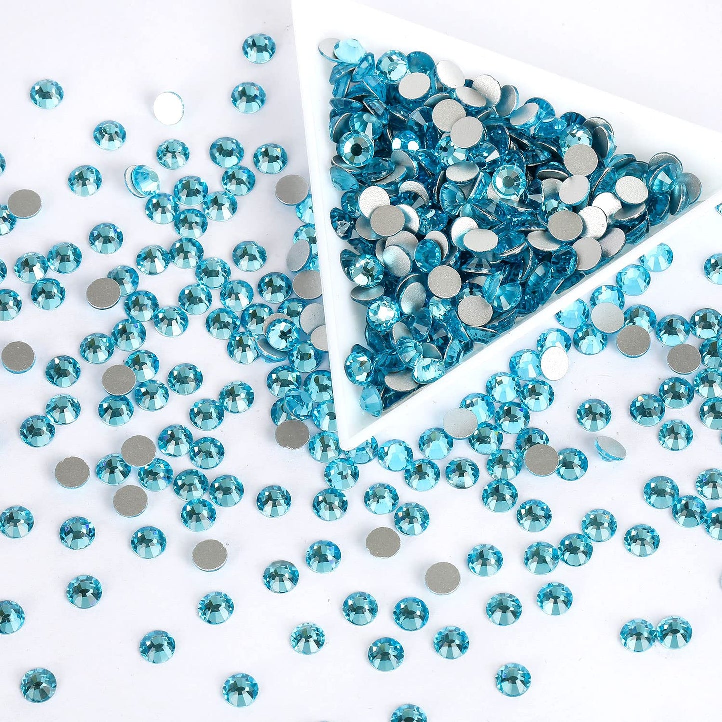 1440Pcs Aquamarine Crystal Rhinestones,Glass Flatback Rhinestones Gemstones for Nail Face Makeup Art Crafts Clothes Decoration -(SS20, 4.8mm,Aquamarine)