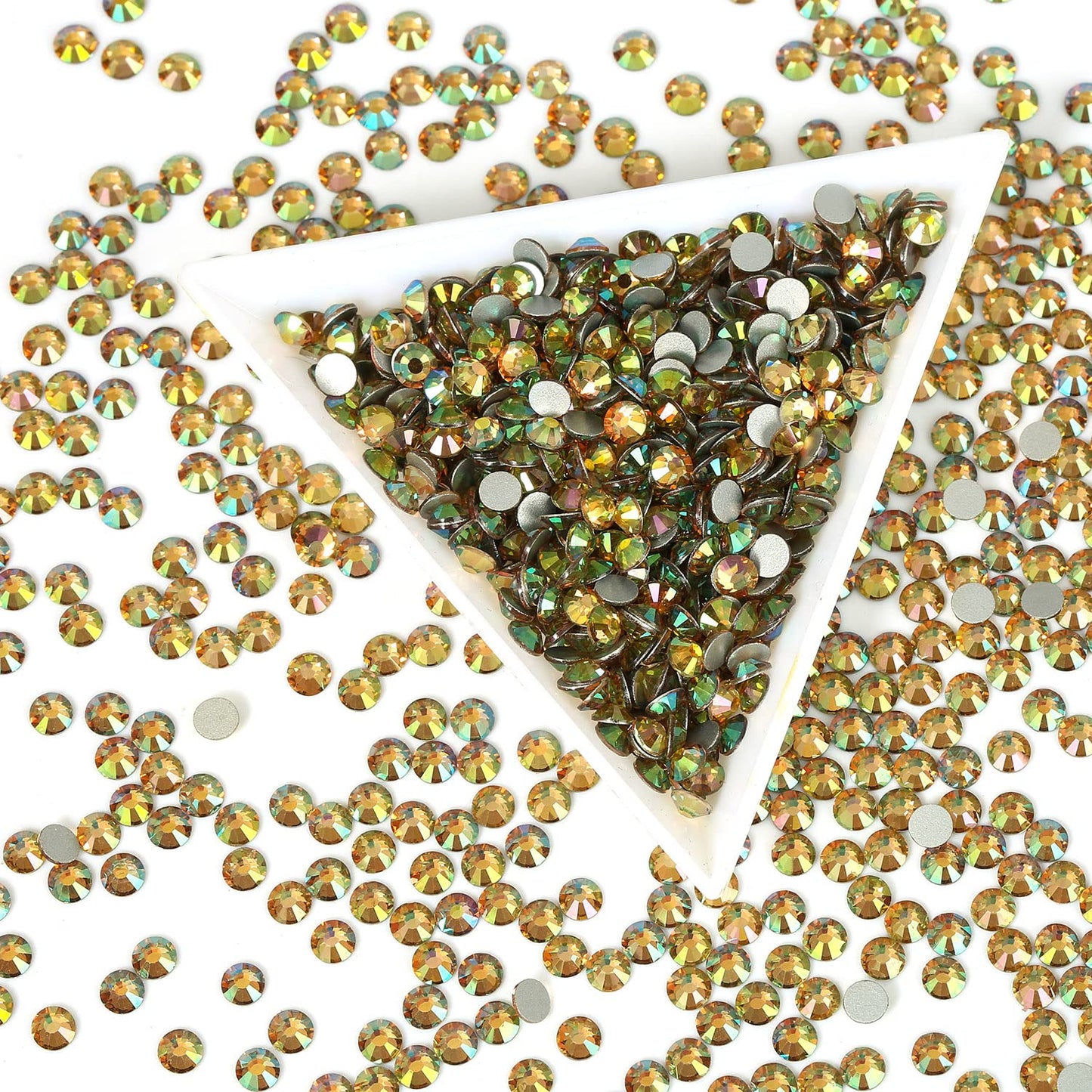1440Pcs Dawn Light Crystal Rhinestones,Glass Flatback Rhinestones Small Gemstones for Nail Face Makeup Art Crafts Clothes Decoration-(SS10,2.8mm,Dawn Light)