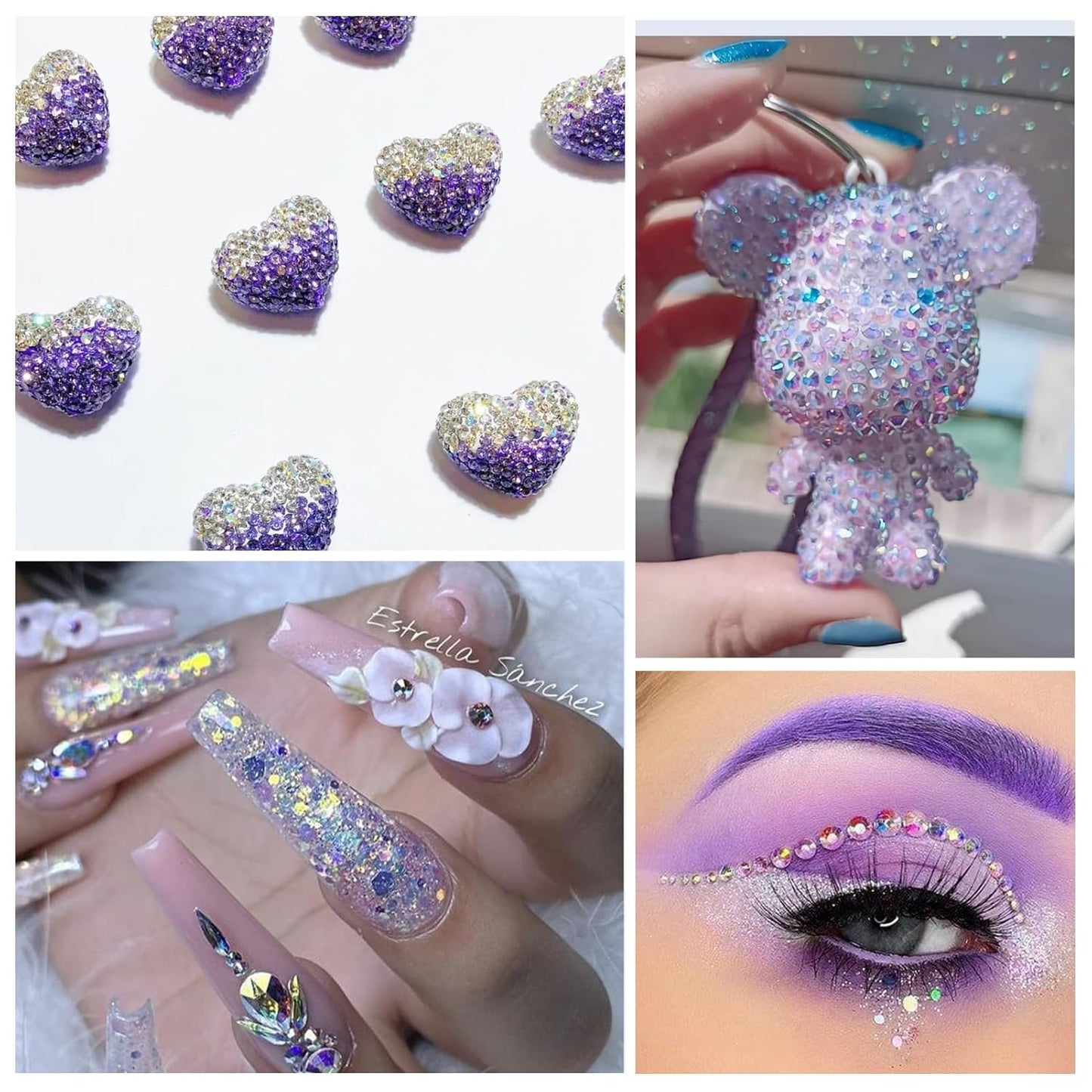 1440Pcs Moonlight Crystal Rhinestones,Glass Flatback Rhinestones Gemstones for Nail Face Makeup Art Crafts Clothes Decoration -(SS20,4.8mm,Moonlight)
