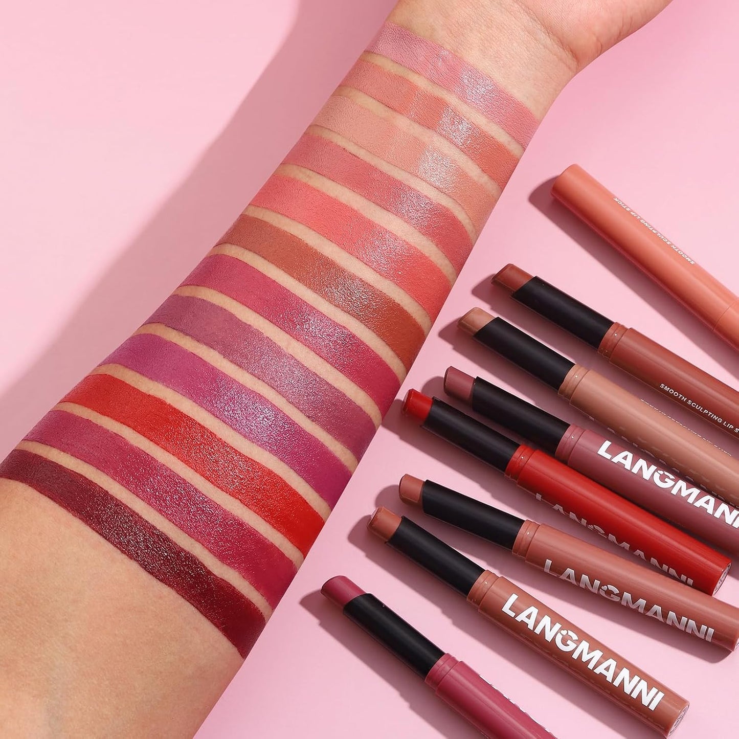 Jolilab 6Pcs Velvet Matte Lipstick Nude Matte Soft Dark Color Stick High Pigmented Long-Lasting Waterproof Lip Stick Lip Balm Beauty Cosmetics Gift for Girls and Women(01#-06#)