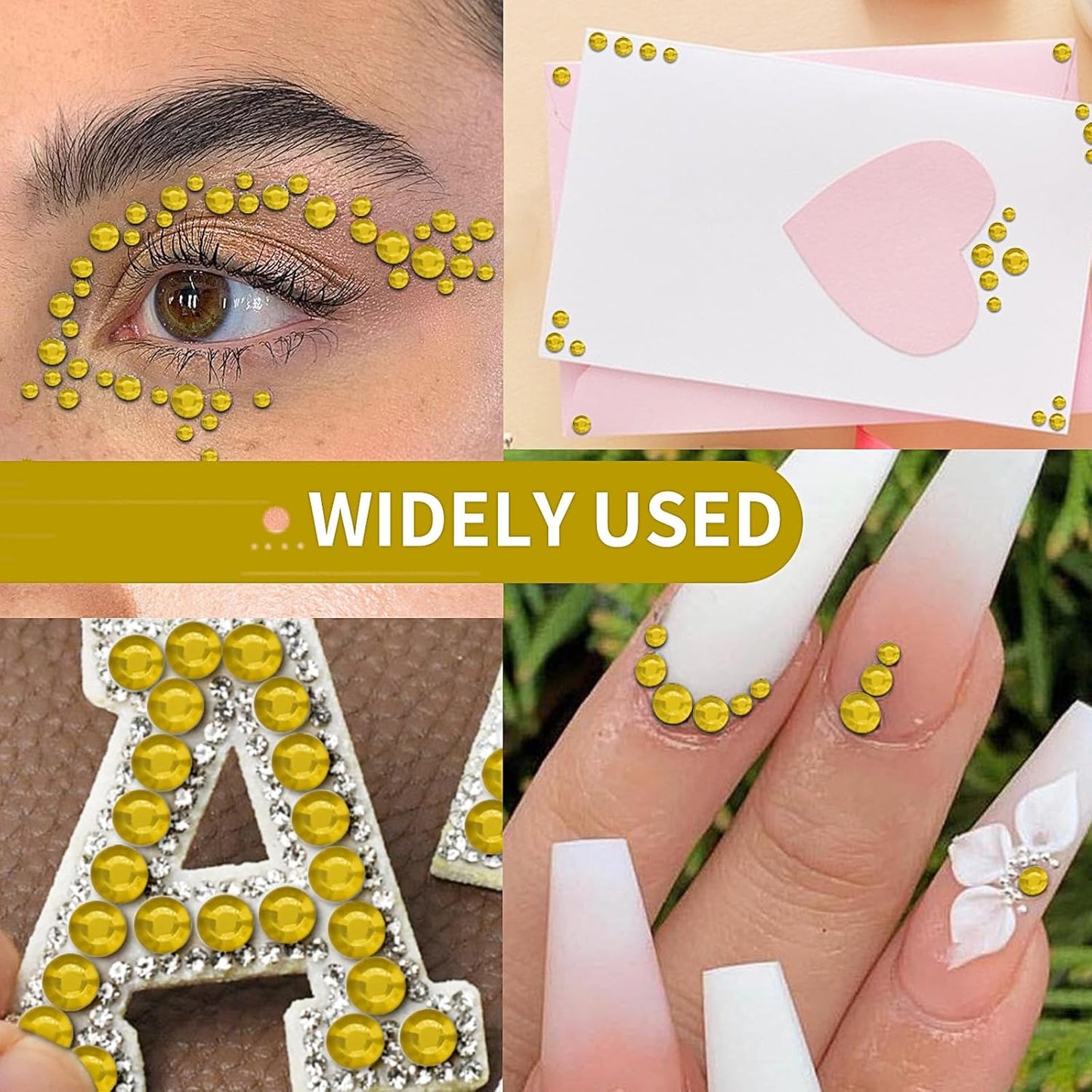 3555 Pieces Face Gem Stickers Self Adhesive Rhinestone Stickers for Crafts 3/4/5/6/8 MM Face Jewels Stickers Diamond Nail Gems Stick on for Face Eye Hair Body Makeup DIY Craft 5 Sizes