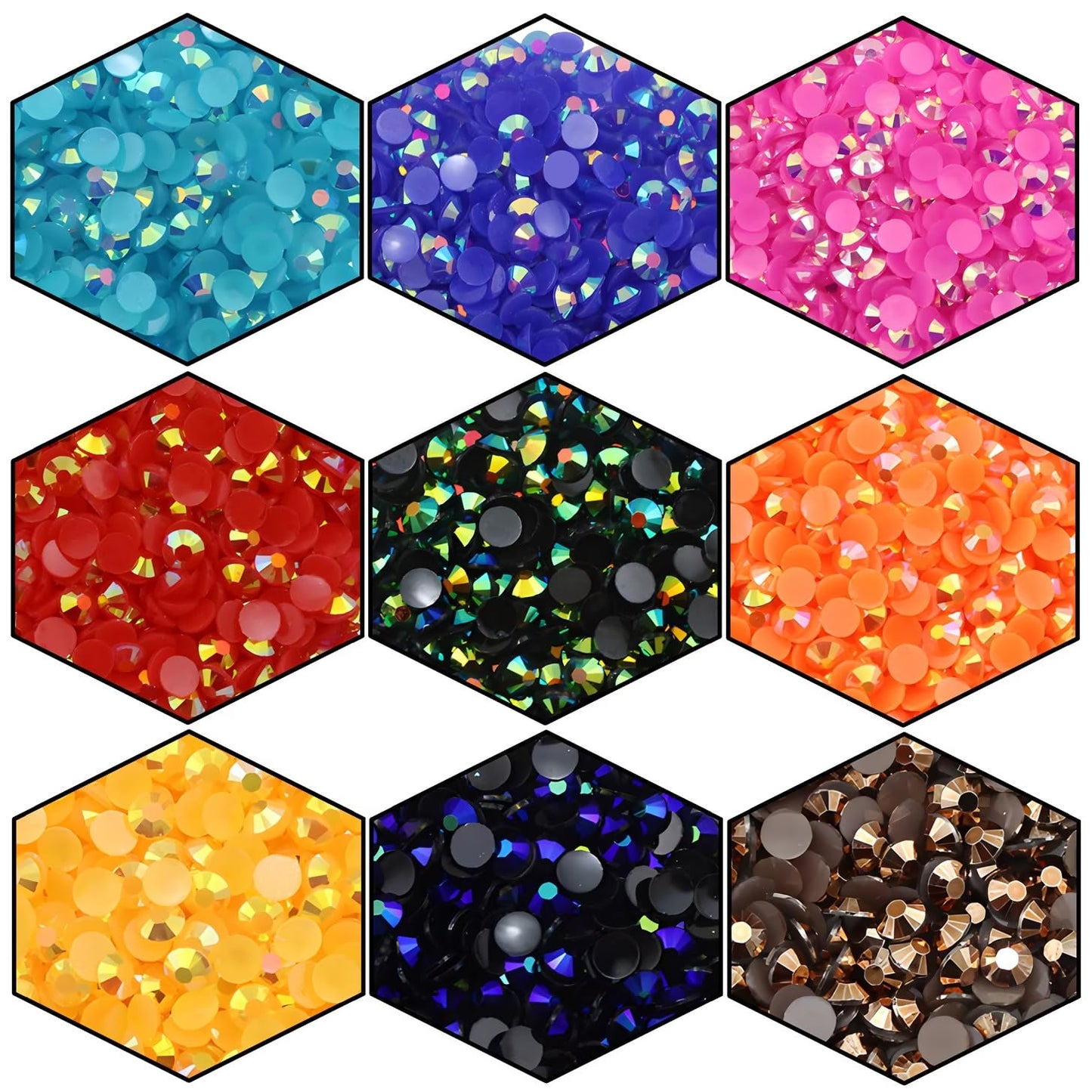 1440 Pcs SS20 5mm Flatback Rhinestones for Nails Art Crafts Glitter Round Shine Gems AB Crystals DIY Clothes Shoes （Bronze AB）
