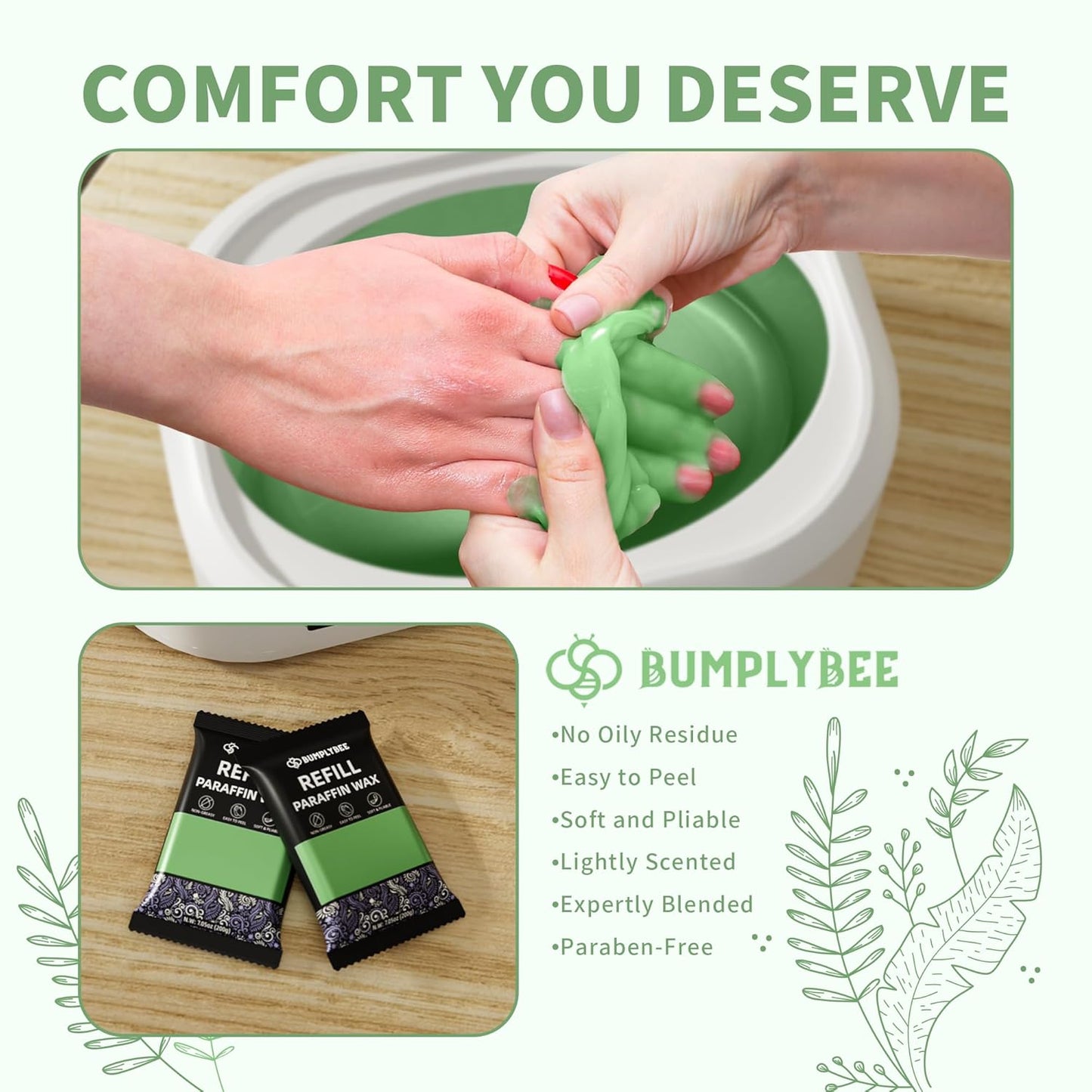 Paraffin Wax Kit - 10 Packs Aloe Vera Refills With Silicone Brush for Hands and Feet - Skin Moisturizing, Non-Greasy, Easy-Peeling