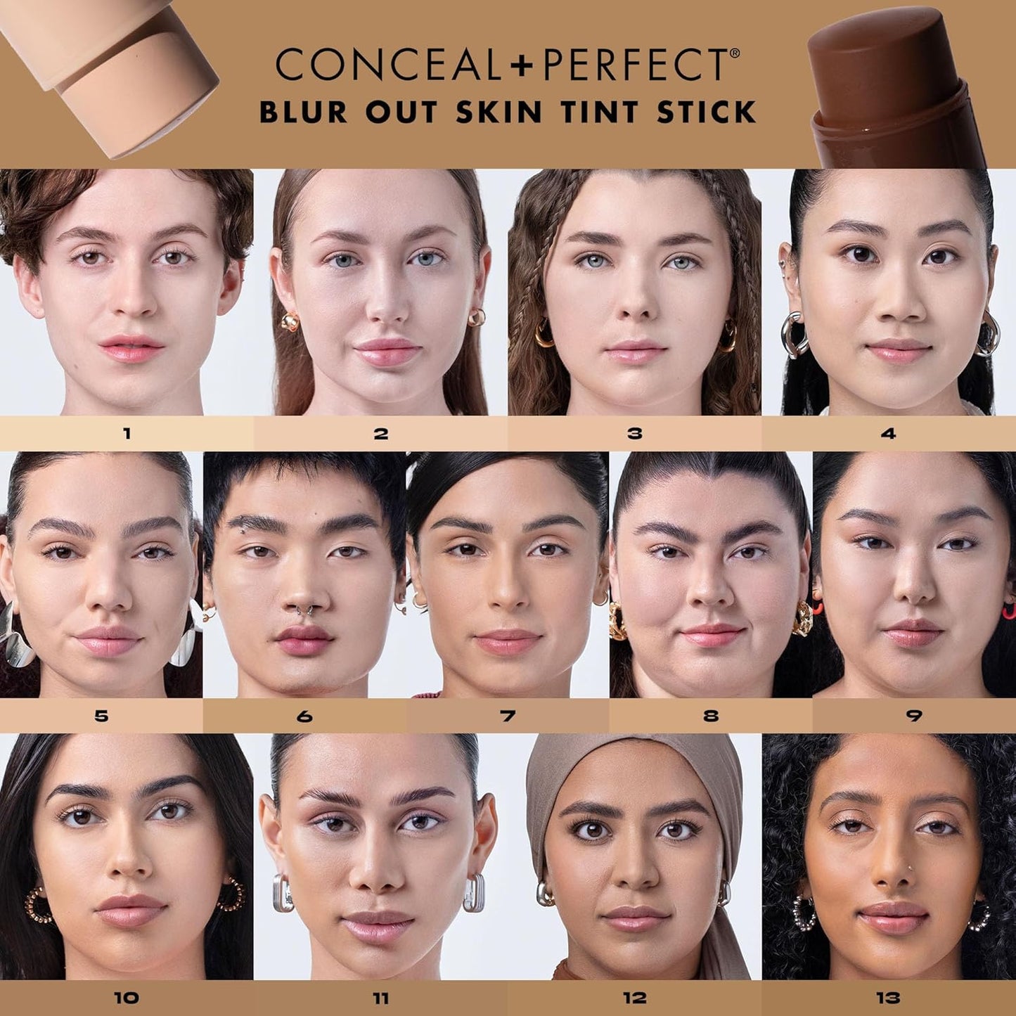 Milani Conceal + Perfect - Skin Tint Stick, Blur Out Tinted Moisturizer Makeup, Shade 005