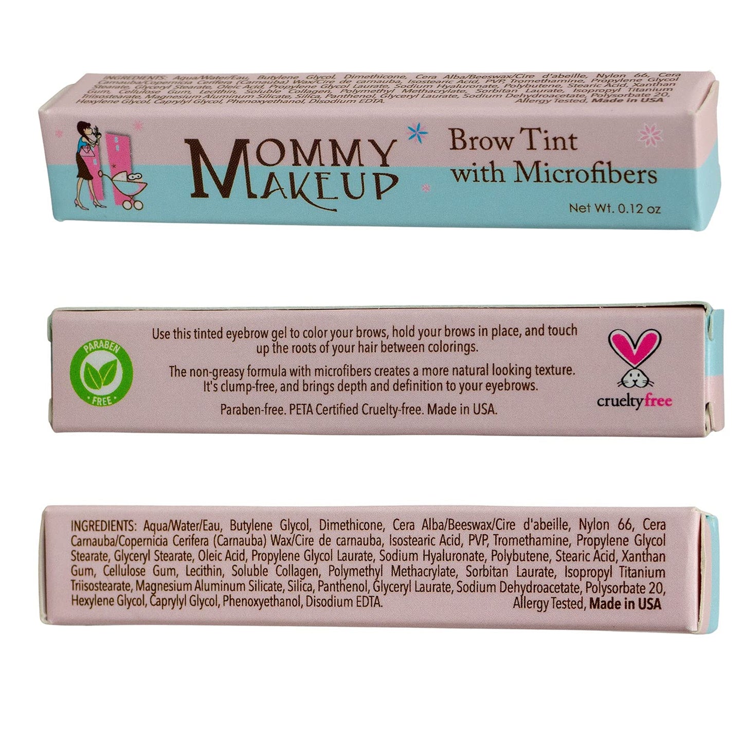 Brow Tint with Microfibers - 4-in-1 Tinted Eyebrow Gel to Groom, Hold, Sculpt & Color Your Brows, Covers Gray Hair - Water Resistant, Clump-Free, Long Lasting (Sable) by Mommy Makeup