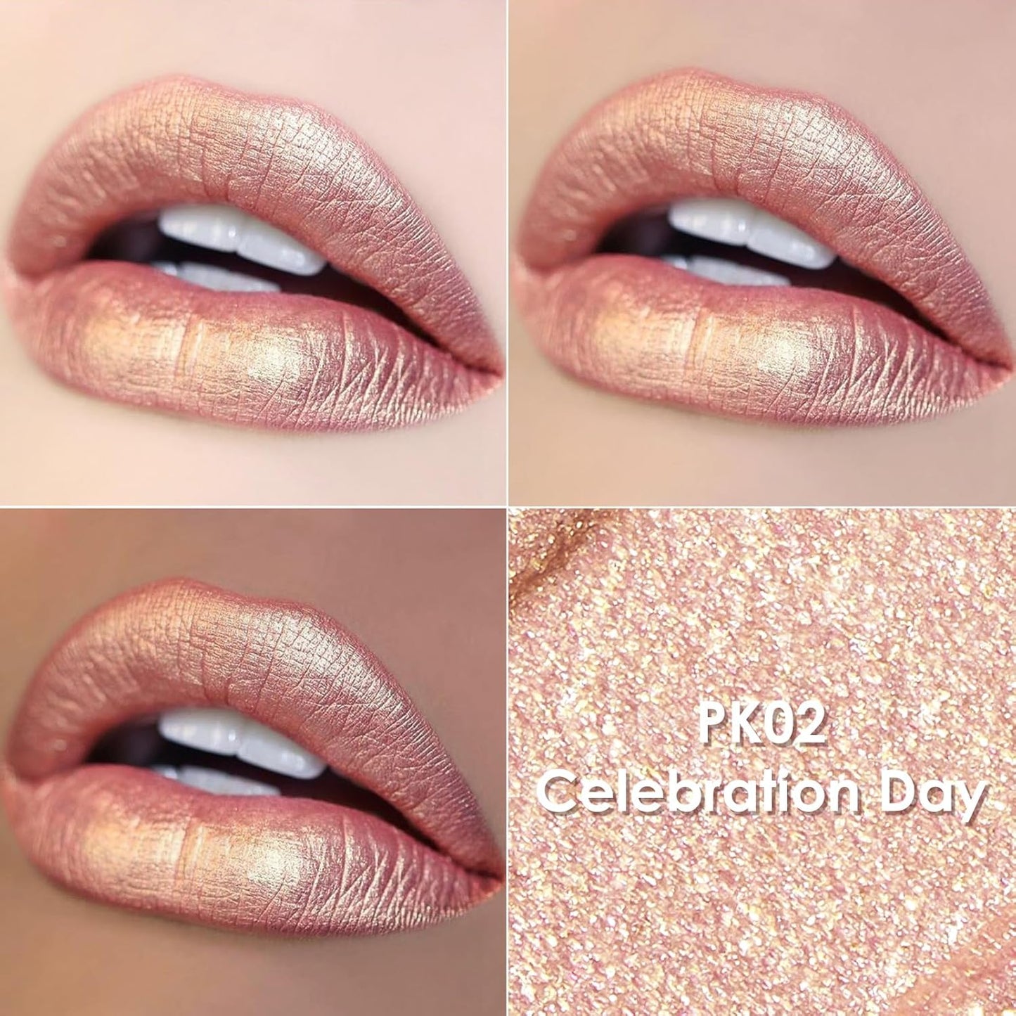FOCALLURE Metallic Liquid Lipstick,Non Stick Cup Lip Gloss,High Impact Lip Color with Transfer-proof Wear,Long Lasting & Waterproof Lipstick Makeup for Women,Celebration Day