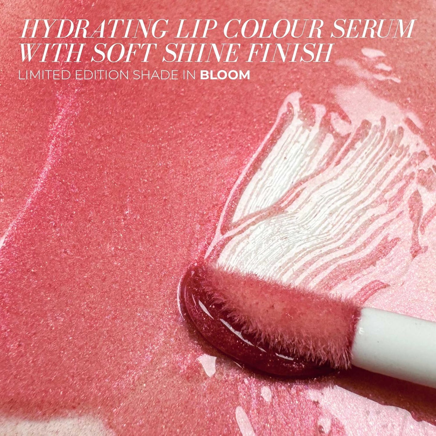FITGLOW Beauty Lip Colour Serum | Hydrating Lip Gloss | Plumping Anti-Aging Lip Treatment | Natural Shine with Pomegranate Sterols & Collagen | Buildable Color for Dry Chapped Lips | Bloom - 10g