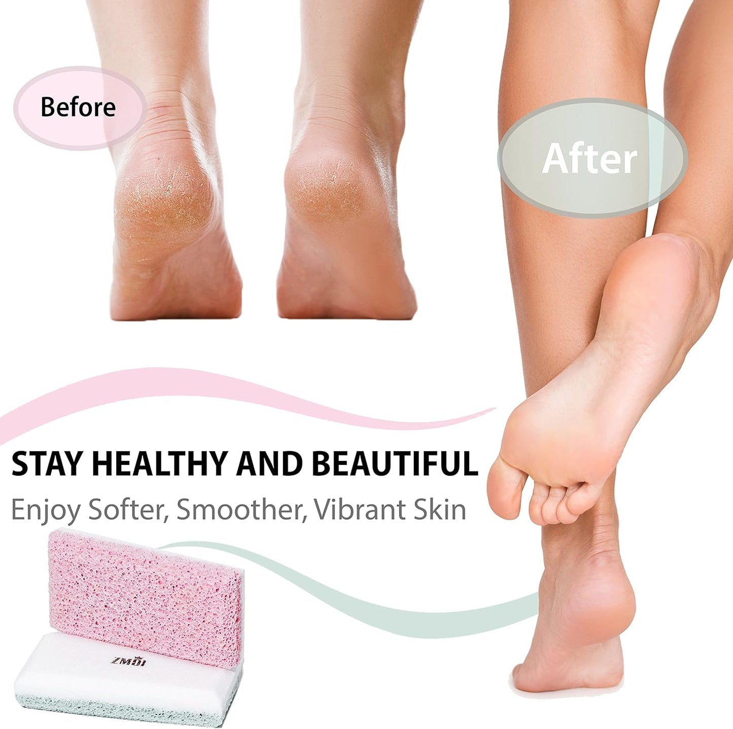 Glass Pumice Stone Callus Remover for Feet, Elbows, Hands, and Knees, Spain Made - 2 in 1 Pedicure Exfoliator and Scrubber for Rough, Hard Skin (Teal Color)