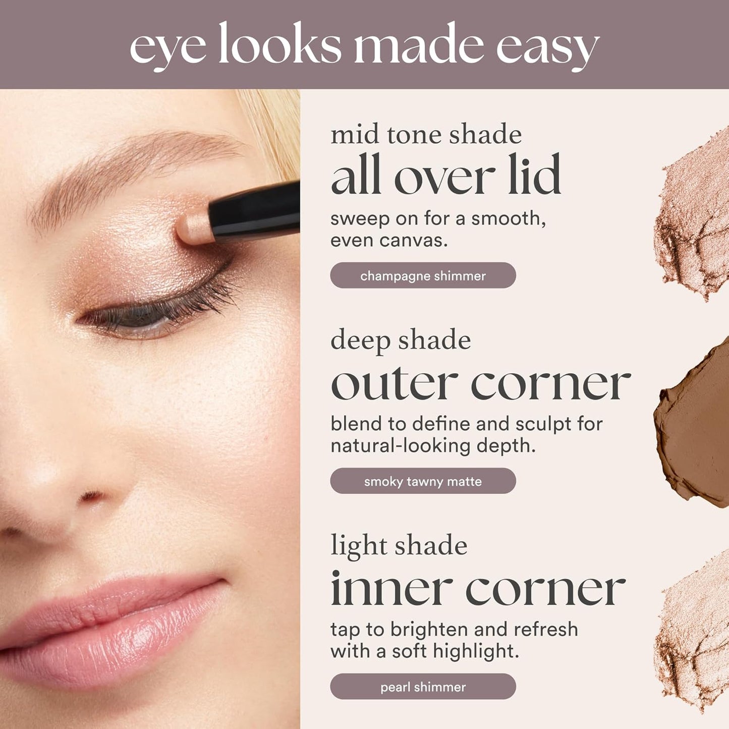 Julep Eyeshadow 101 Cream-to-Powder Waterproof Shadow Stick – Cantaloupe Matte – Long-Lasting, Crease-Proof, Warm Light Orange Matte Cream Eyeshadow with Built-in Smudger