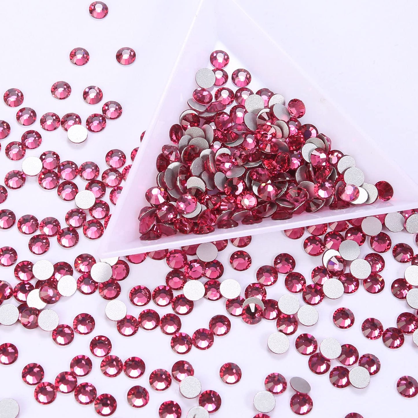 1440Pcs Rose Crystal Rhinestones,Glass Flatback Rhinestones Gemstones for Nail Face Makeup Art Crafts Clothes Decoration -(SS12,3.0mm,Rose)