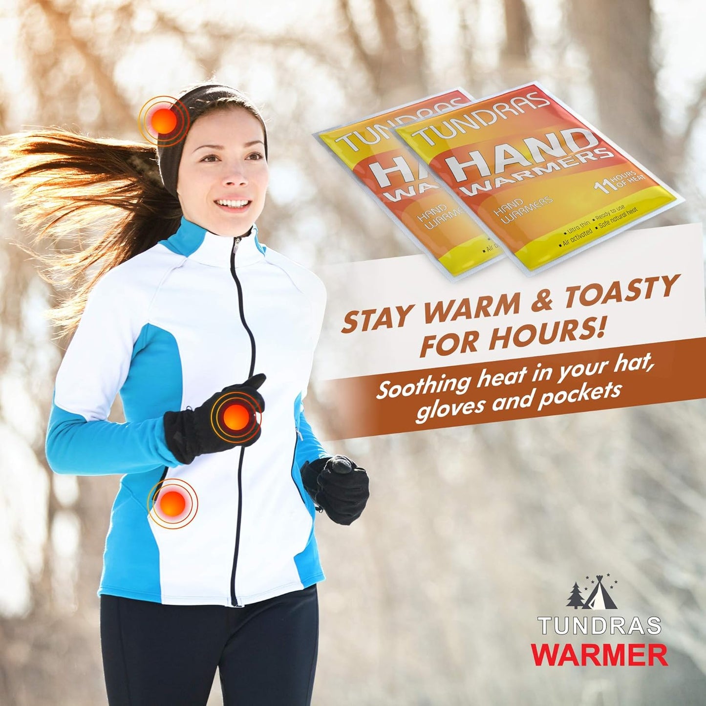 Hot Hand Warmers 11 Hours Long Lasting - 40 Count - Natural Odorless Safe Single Use Air Activated Heat Packs for Hands, Toes and Body - Up to 11 Hours of Heat - TSA Approved