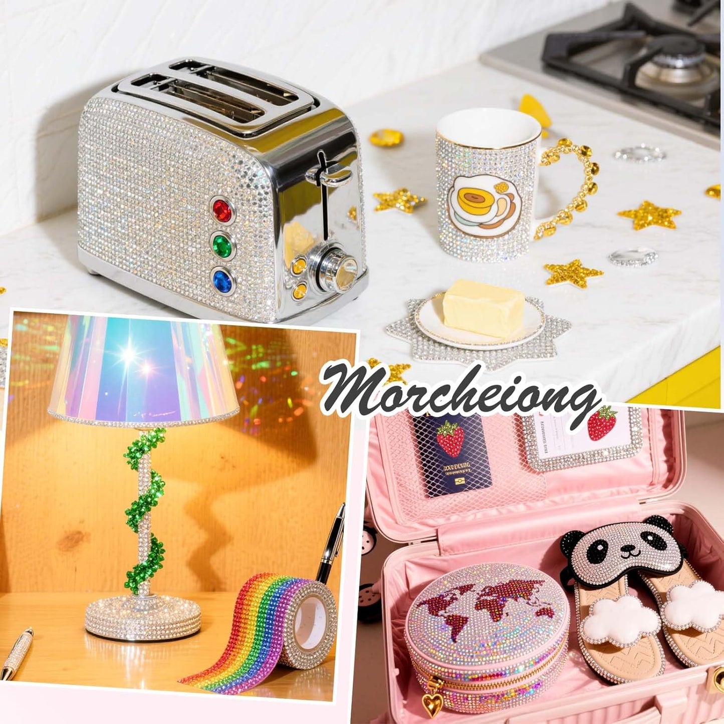 Morcheiong 17000Pcs Resin Rhinestones Purple Flatback Crystals Diamond Includes Tweezers and Pickup Pen Suitable for Crafting DIY Nail Art Makeup Wedding Dress Clothing Mug