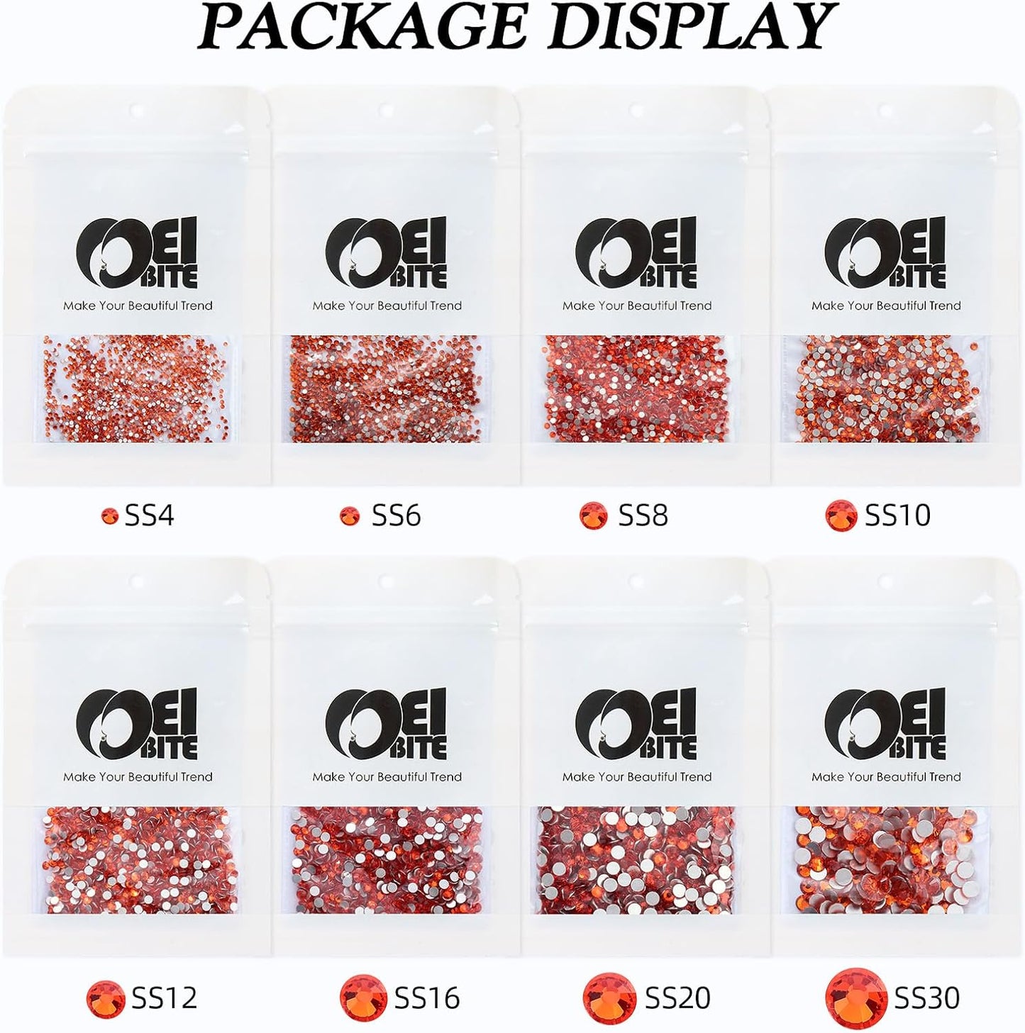 Hyacinth Flatback Rhinestones, Glass Rhinestones for Nail Art and Craft, Glue Fix, Loose Crystal Gemstones(Orange, SS30, 288pcs, 6.4-6.6mm)