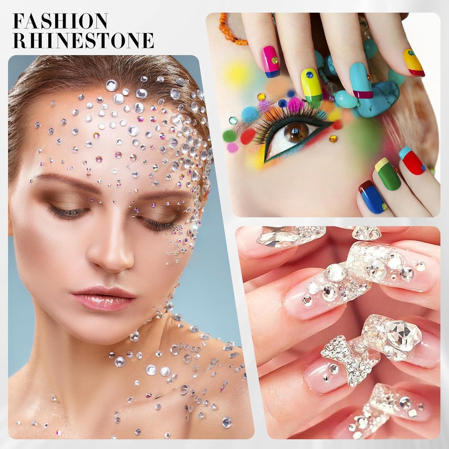 Novani Pink Rhinestones 1440pcs Flat Back Round Rhinestone Style 2088 Sparkly Crystal Gemstones for Nail Art and Crafting SS20,4.6-4.8mm