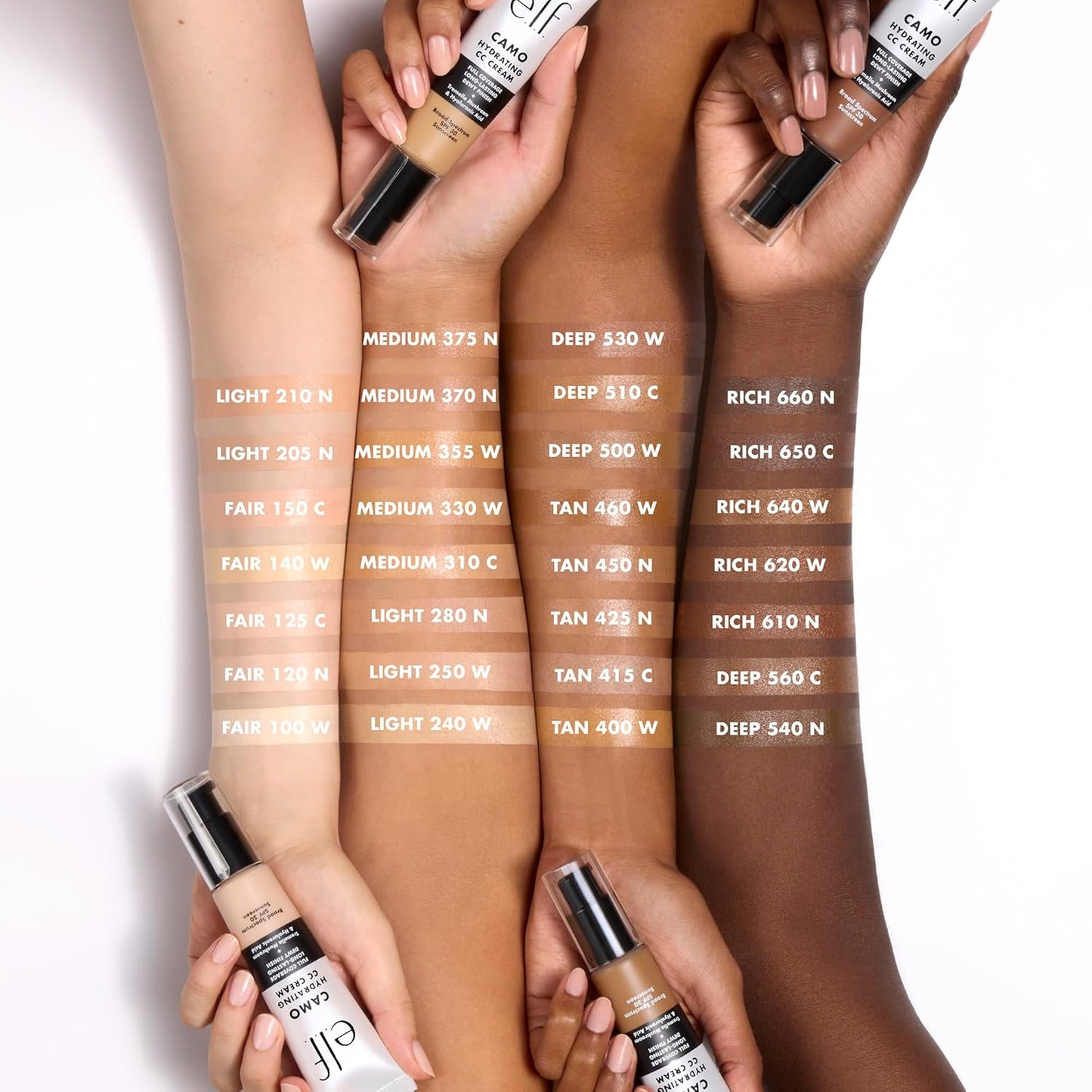 e.l.f. Hydrating Camo CC Cream, SPF 30, Color Correcting Full Coverage Foundation For A Dewy Finish, Vegan & Cruelty-Free, Tan 400 W