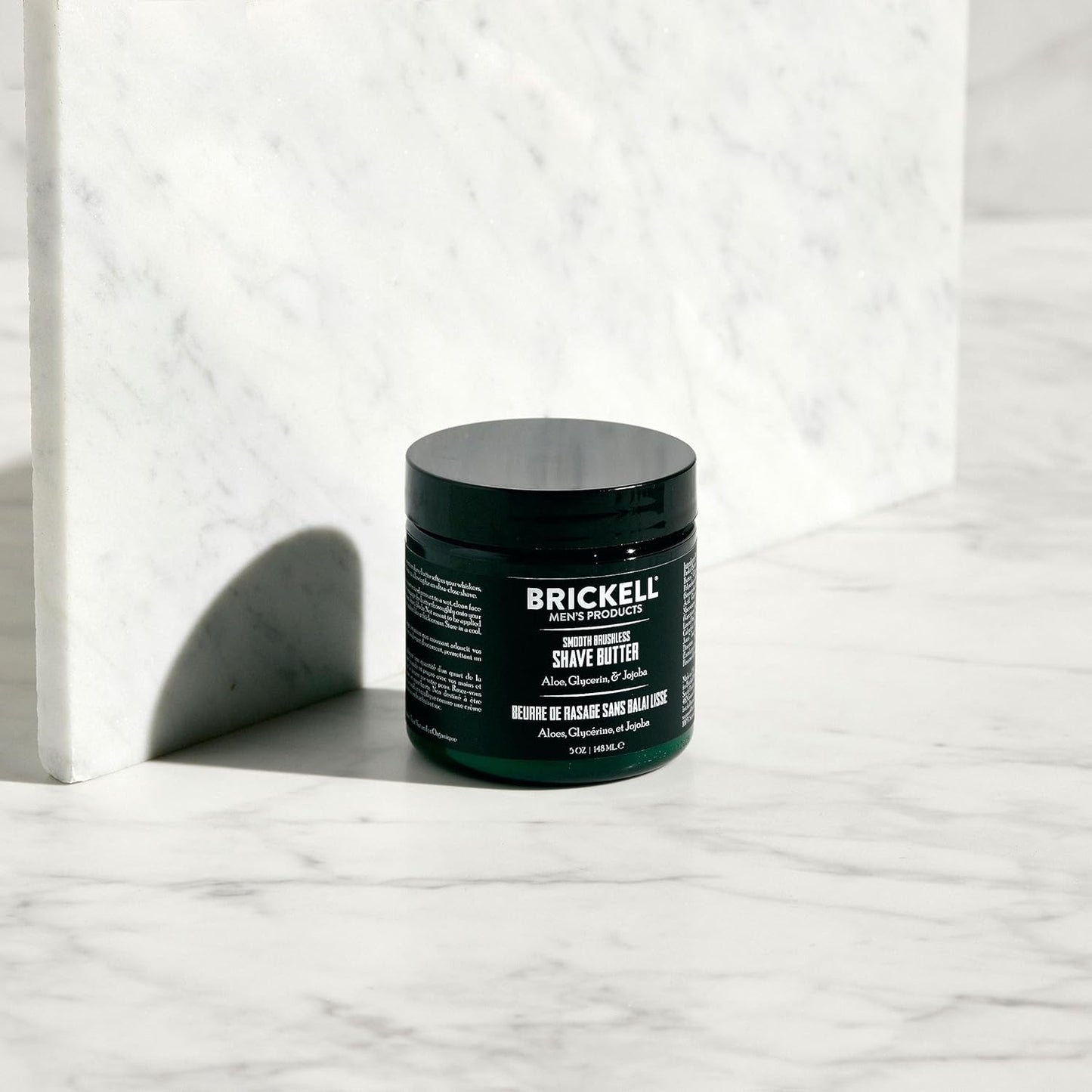 Brickell Men's Smooth Brushless Shave Butter for Men, Natural and Organic Smooth Shaving Butter to Fight Nicks, Cuts and Razor Burn, 5 Ounce, Scented