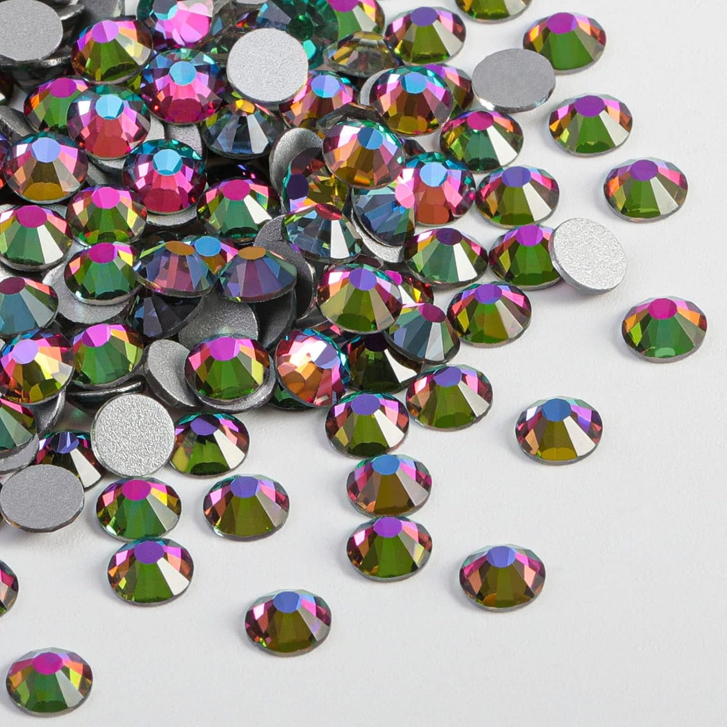 beadsland Flat Back Crystal Rhinestones Round Gems, Green Volcano (3.8-4.0mm) SS16/1440pcs