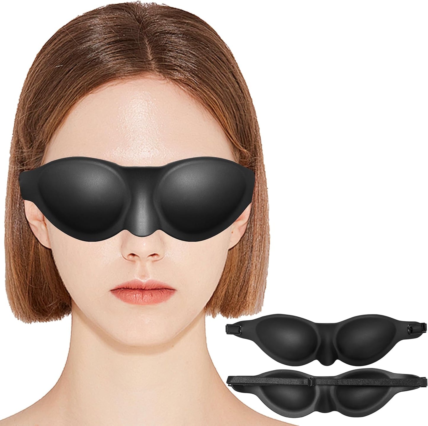 Soft Silicone Sleep Mask for Dry Eyes, Moisture-Retaining Eye Mask for Sleep, Reusable and Washable, Lightweight Comfortable Fit for Insomnia, Yoga, Meditation, Naps, Travel, and Stress Relief