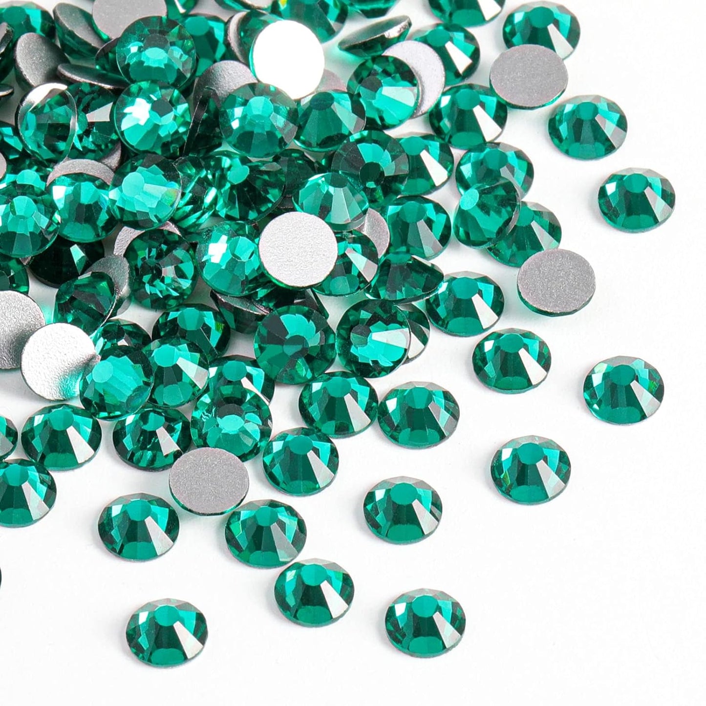 Beadsland 2880pcs Flat Back Crystal Rhinestones Round Gems for Nail Art and Craft Glue Fix,Blue Zircon,SS4,1.5-1.7mm