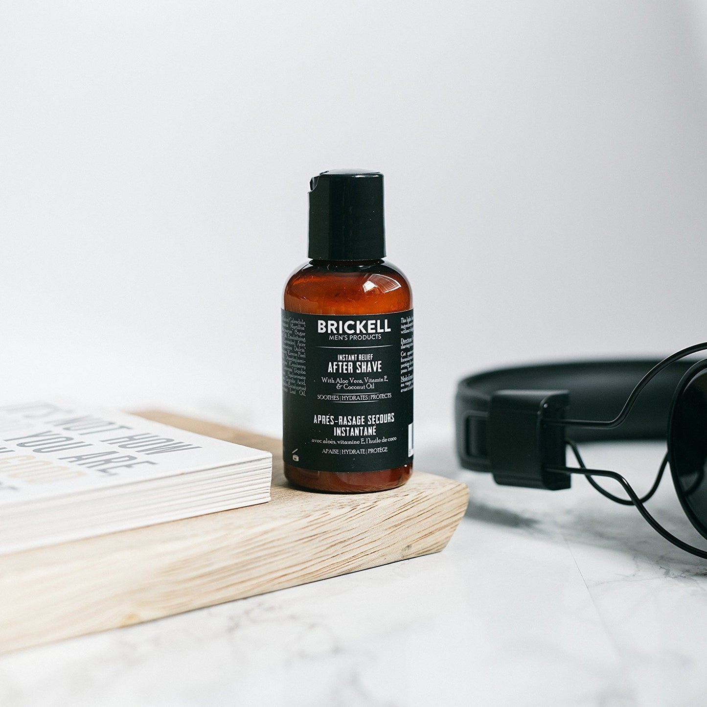 Brickell Men's Instant Relief Aftershave for Men, Natural and Organic Soothing After Shave Balm to Prevent Razor Burn 2 Ounce, Unscented
