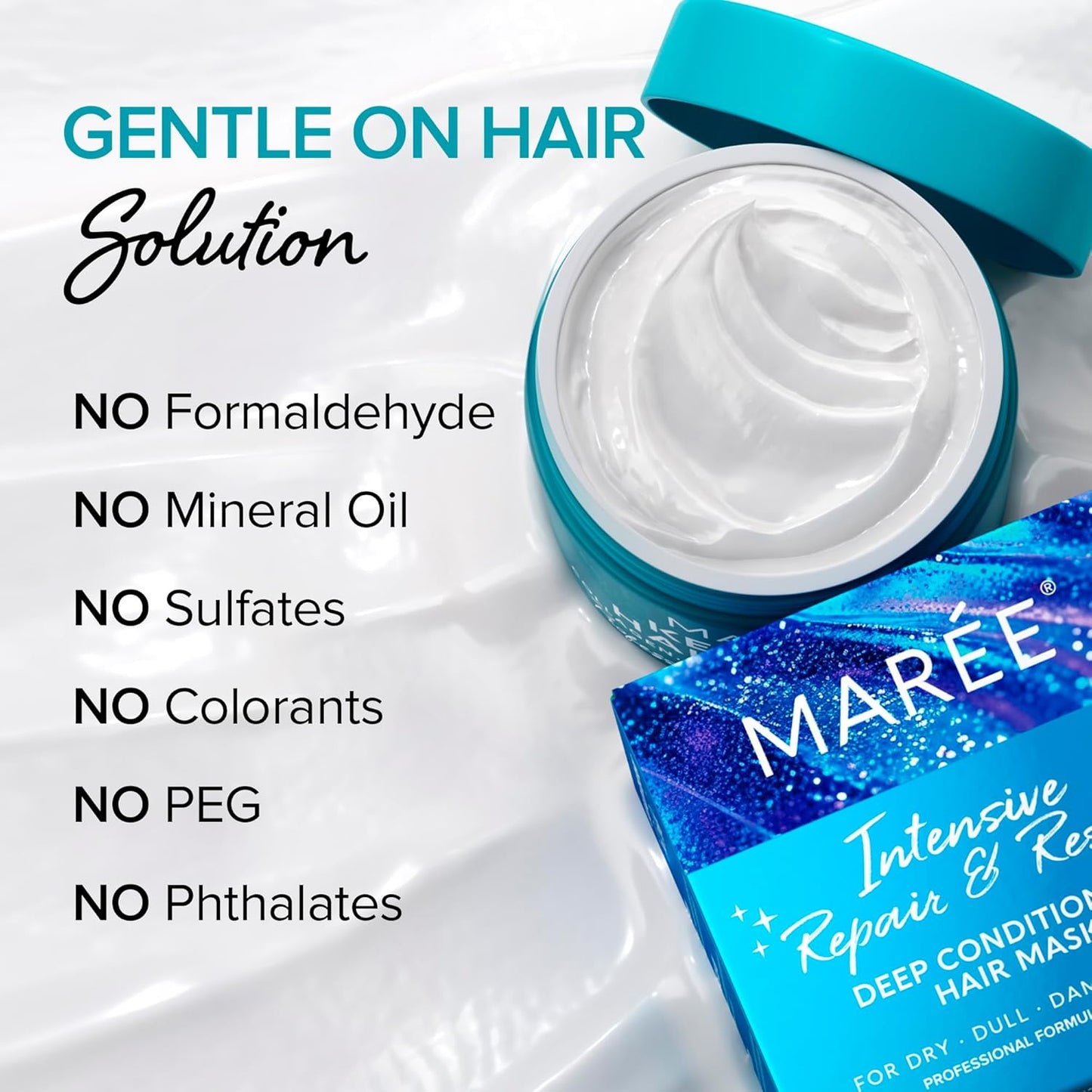 MAREE Deep Conditioning Hair Mask for Damaged Hair Treatment 2 PACK - Keratin Hair Care for Hydrating Growth Repair Moisturizing - Dry Curly Color Treated Frizzy - Tratamiento Mascarilla Para Cabello