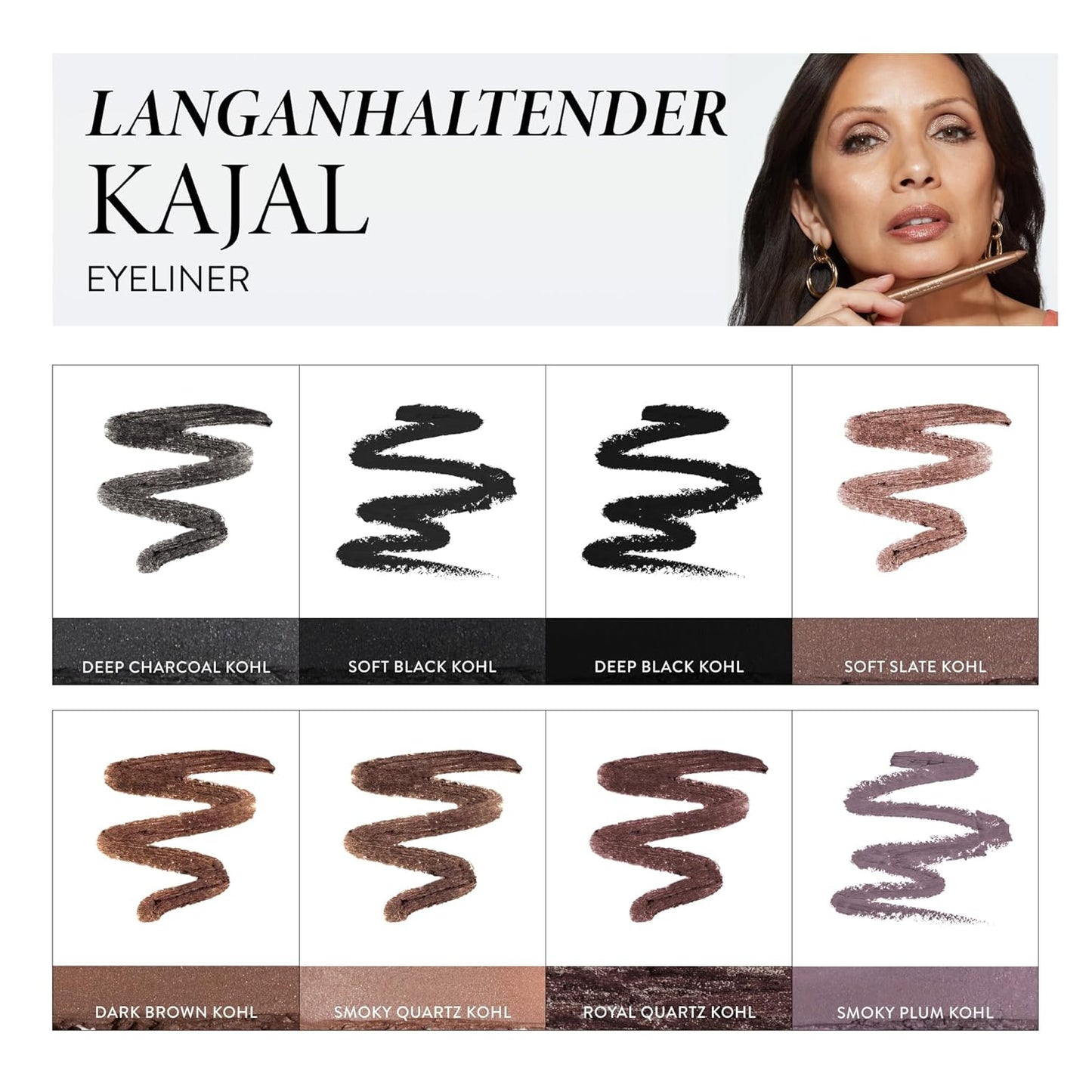 LAURA GELLER NEW YORK Kajal Longwear Kohl Eyeliner Pencil - Soft Black Kohl - Caffeine and Vitamin E - Smooth & Blendable Liner - Built-In Sharpener