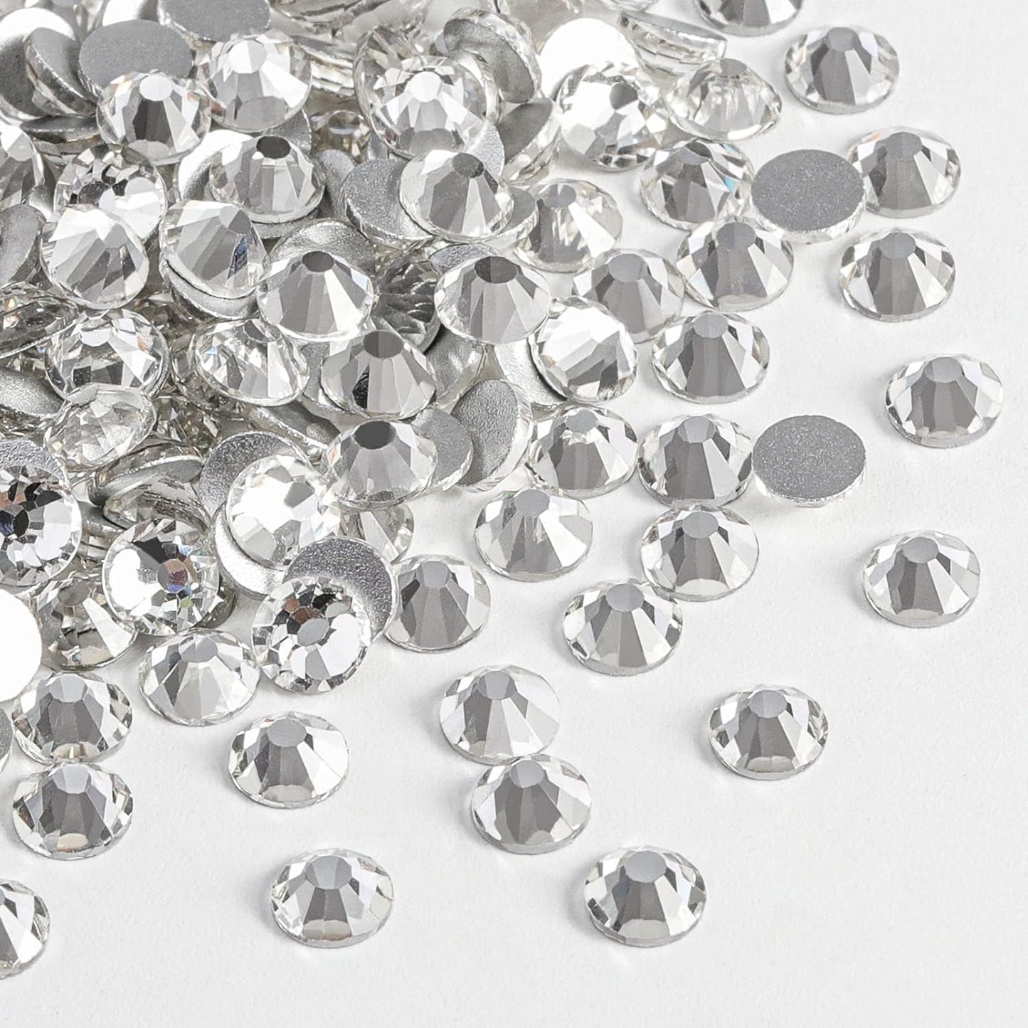 Beadsland 1440pcs Flat Back Crystal Rhinestones Round Gems for Nail Art and Craft Glue Fix, Crystal (SS10(2.7-2.8mm))