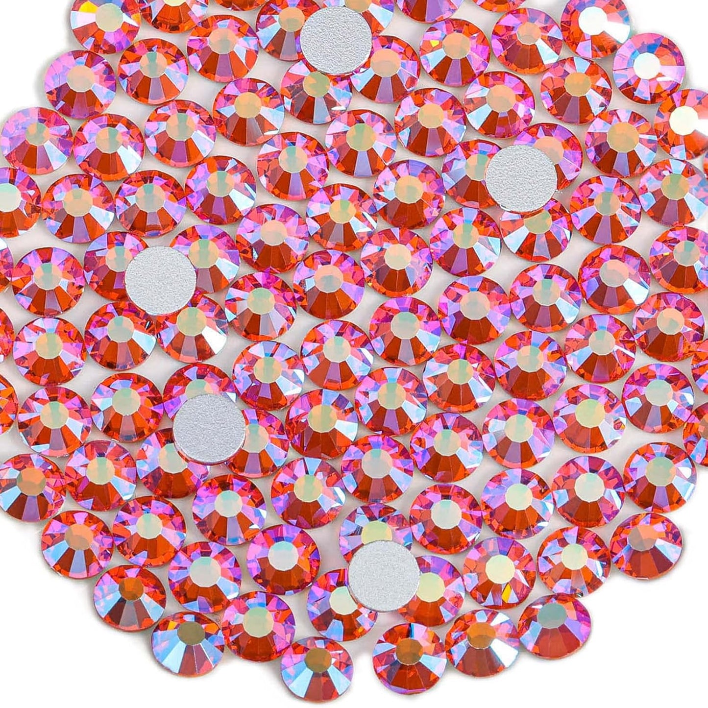 Beadsland 1440 Pieces Flat Back Crystal Rhinestones Round Gems,Hyacinth AB,SS3,1.2-1.4mm