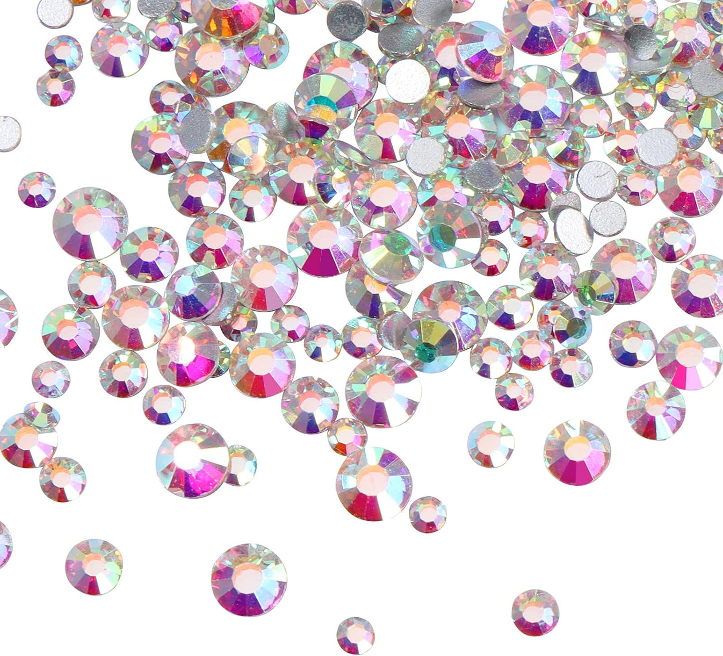 3456pcs Flatback Rhinestones Glass Charms Diamantes Gems Stones for Nail Art 6 Size ss4~ss12 Crystal AB