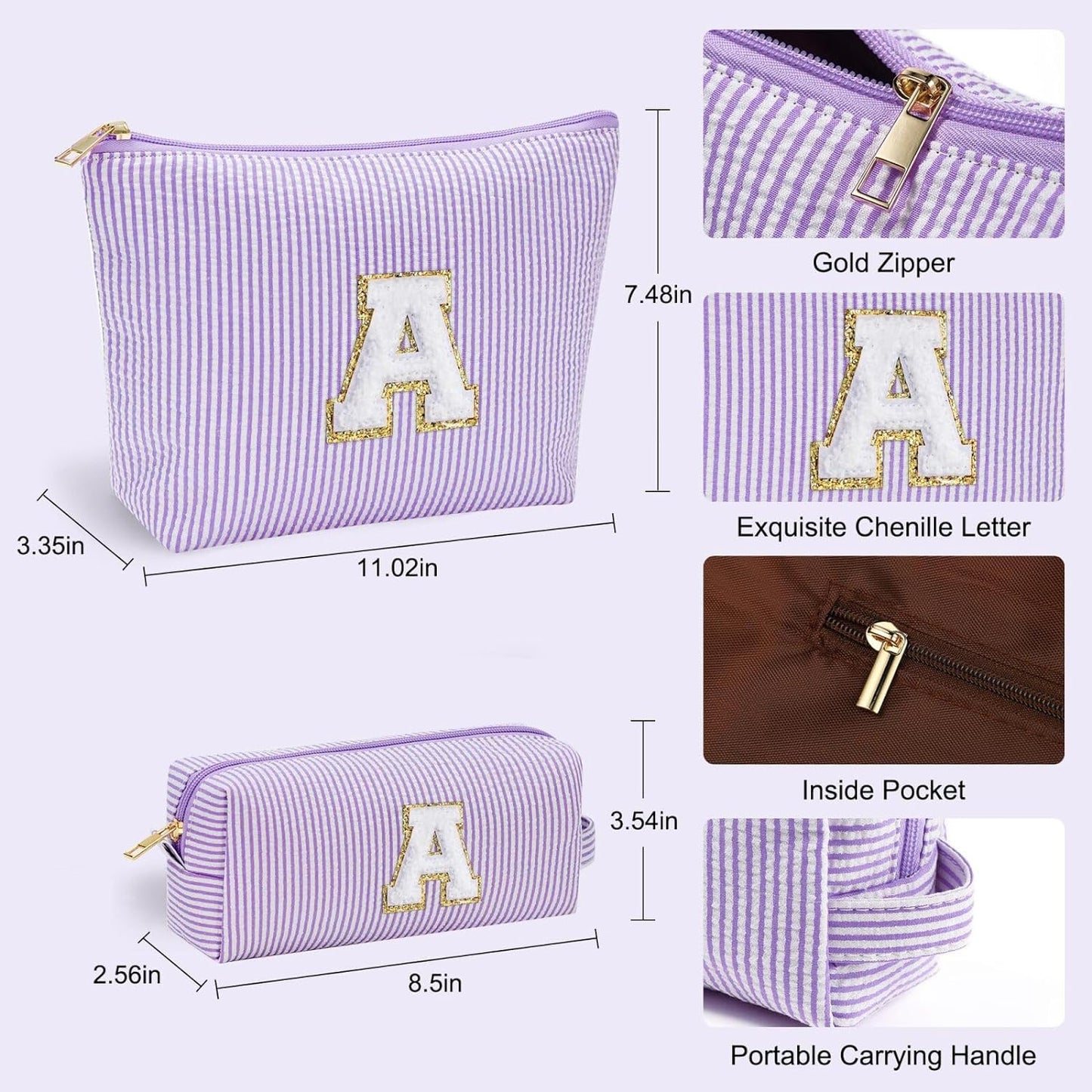 YOOLIFE Gifts for Women - Makeup Bag Organizer, Cute Skincare Bag - Personalized Best Friend, Wife, Mom Birthday & Valentine's Day Gift - Purple