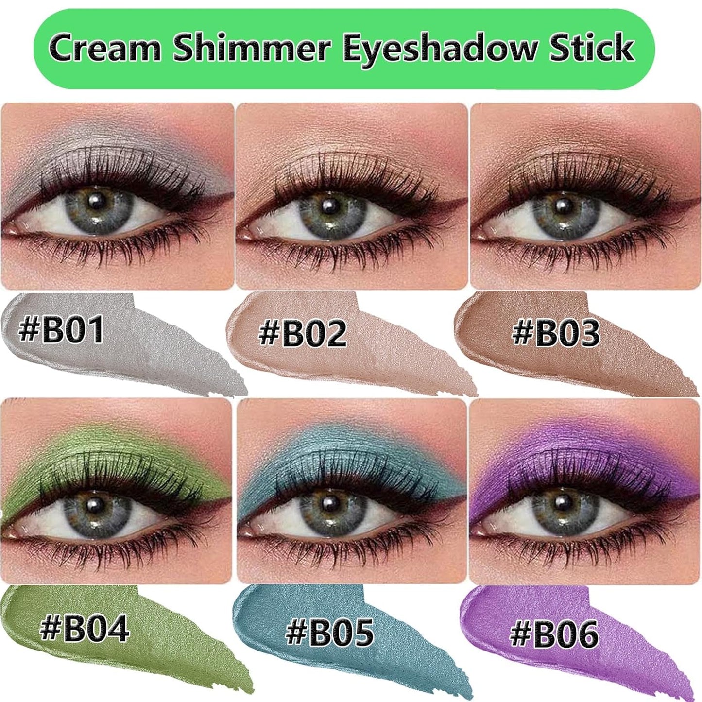 Purple Violet Eyeshadow Stick, Blendable Creamy eye shadow Eye Brightener Stick, Waterproof Eyeshadow Pencil Long Lasting , Smooth Shimmer Eye Shadow Highlighter Eye Liner Makeup.#B06 violet shimmer