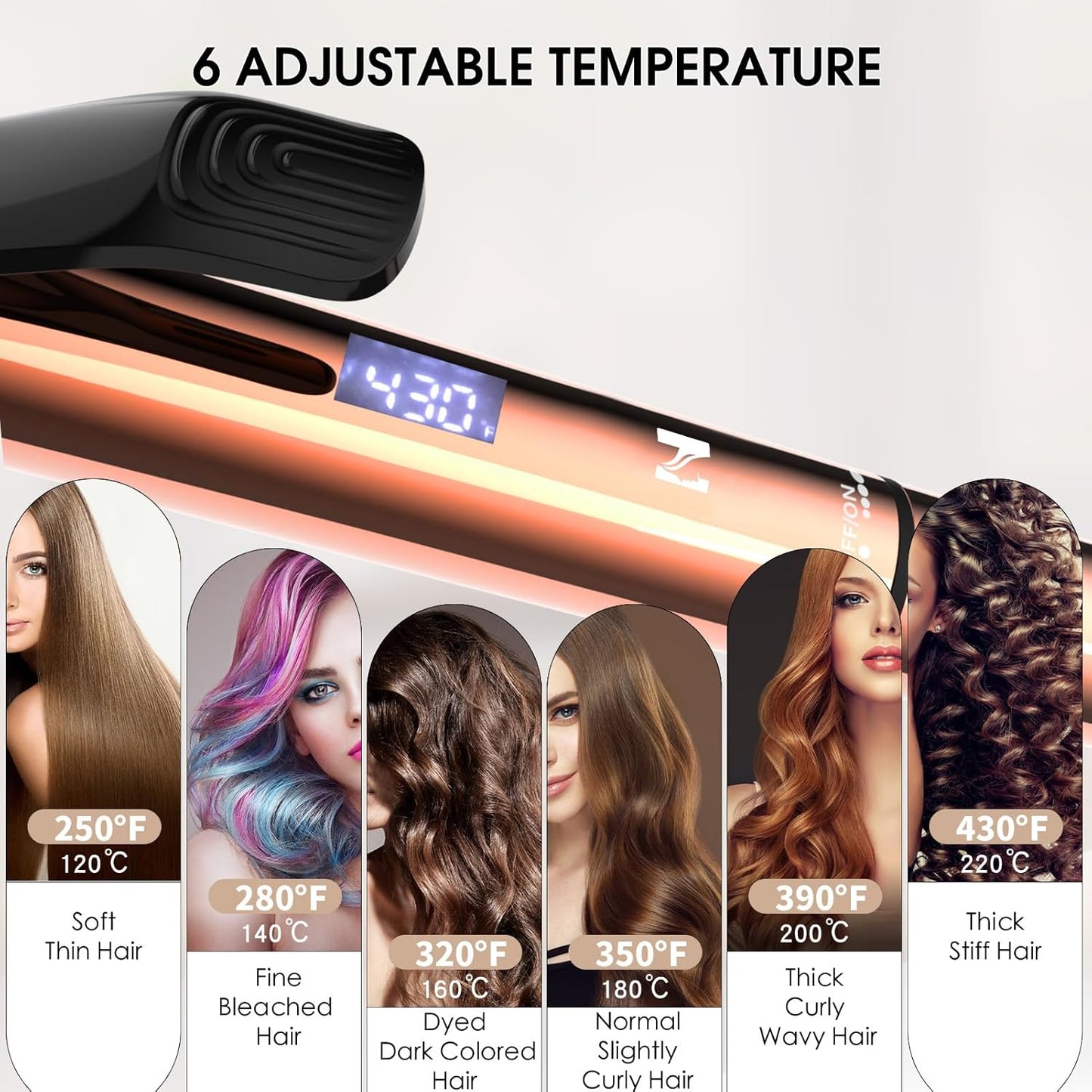 Nicebay Curling Iron, 1 Inch Hair Curling Wand with Ceramic Coating, Professional Hair Curler, Fast Heating up to 430°F, 60 Mins Auto Off, Suit for Different Hairstyle, Yellow