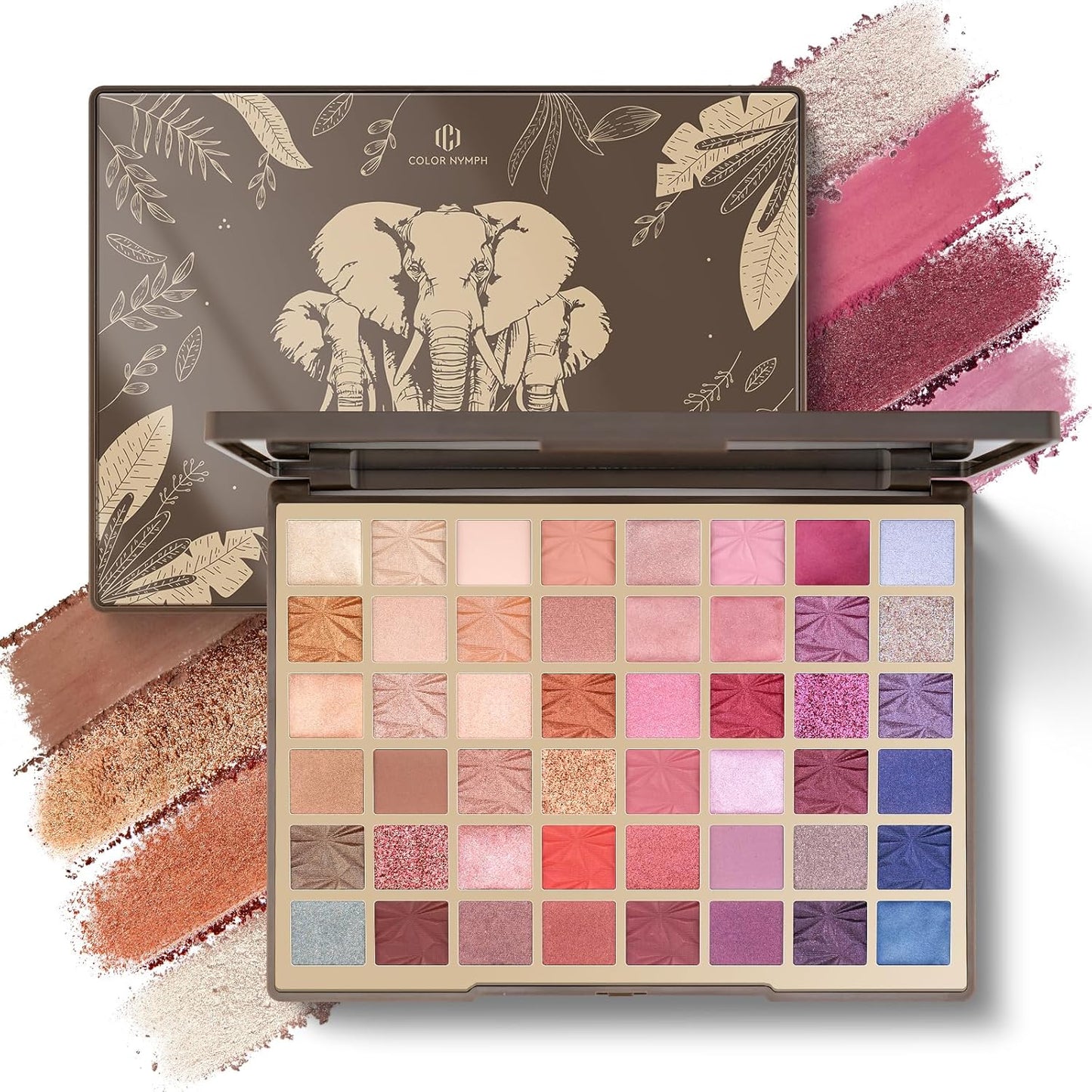 Color Nymph 48 Color Eye Makeup Palette, Highly Pigmented Eyeshadows Palettes with Mirror, Matte Shimmer Creamy Eye Shadows, Long Lasting Blendable Color Make Up Eye Shadows Cosmetics Gift Kit